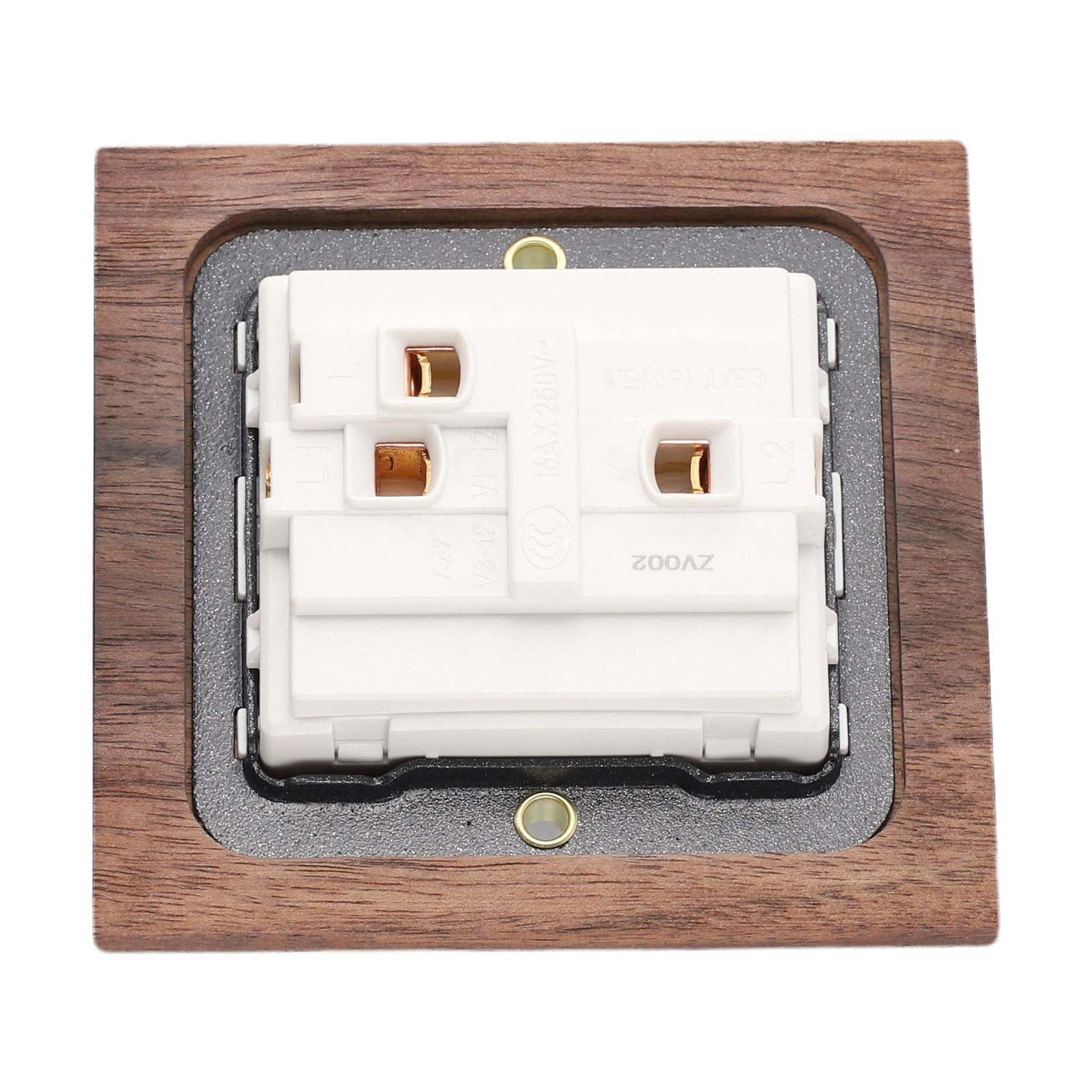 Toggle Light Rocker Switch 1/2 Way Retro Walnut Wood Plate Brass Lever 1 Gang Smile Home 1 Gang - Image 4