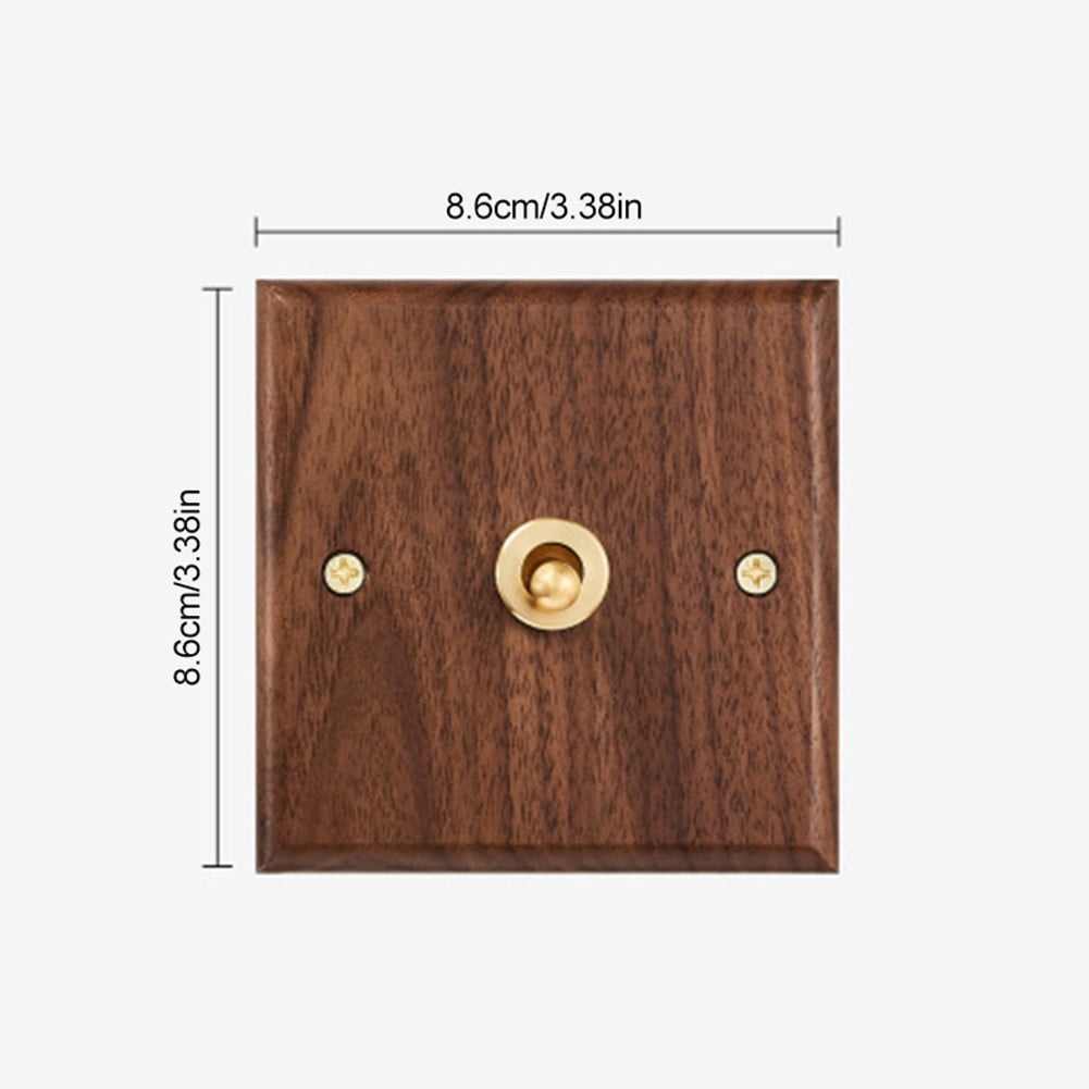 Toggle Light Rocker Switch 1/2 Way Retro Walnut Wood Plate Brass Lever 1 Gang Smile Home 1 Gang - Image 5