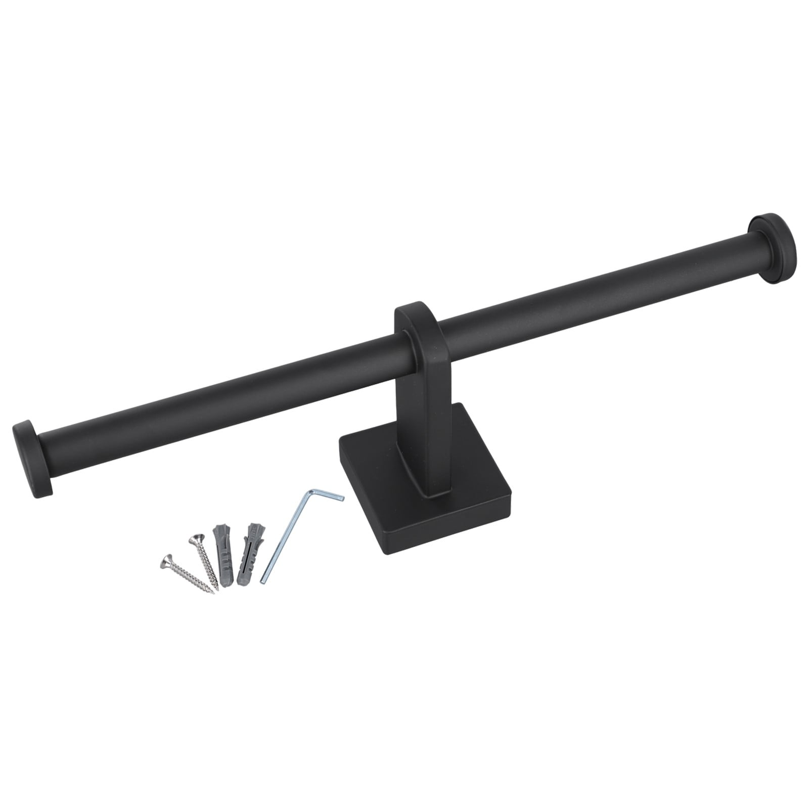 Stainless Steel Toilet Roll Holder Double Ring Toilet Paper Holder Wall Black Smile Home - Image 1
