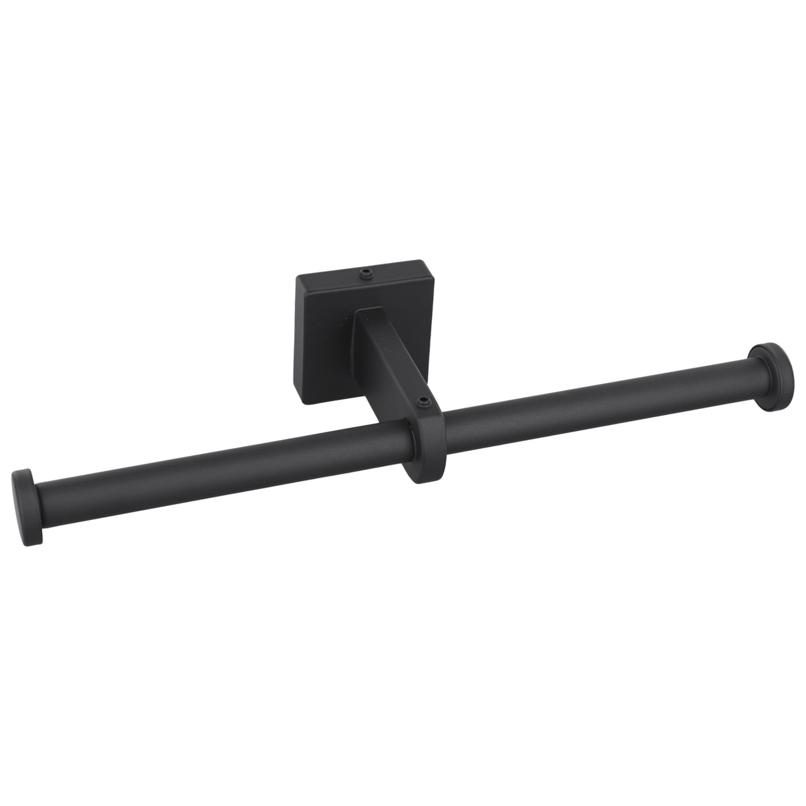 Stainless Steel Toilet Roll Holder Double Ring Toilet Paper Holder Wall Black Smile Home - Image 3