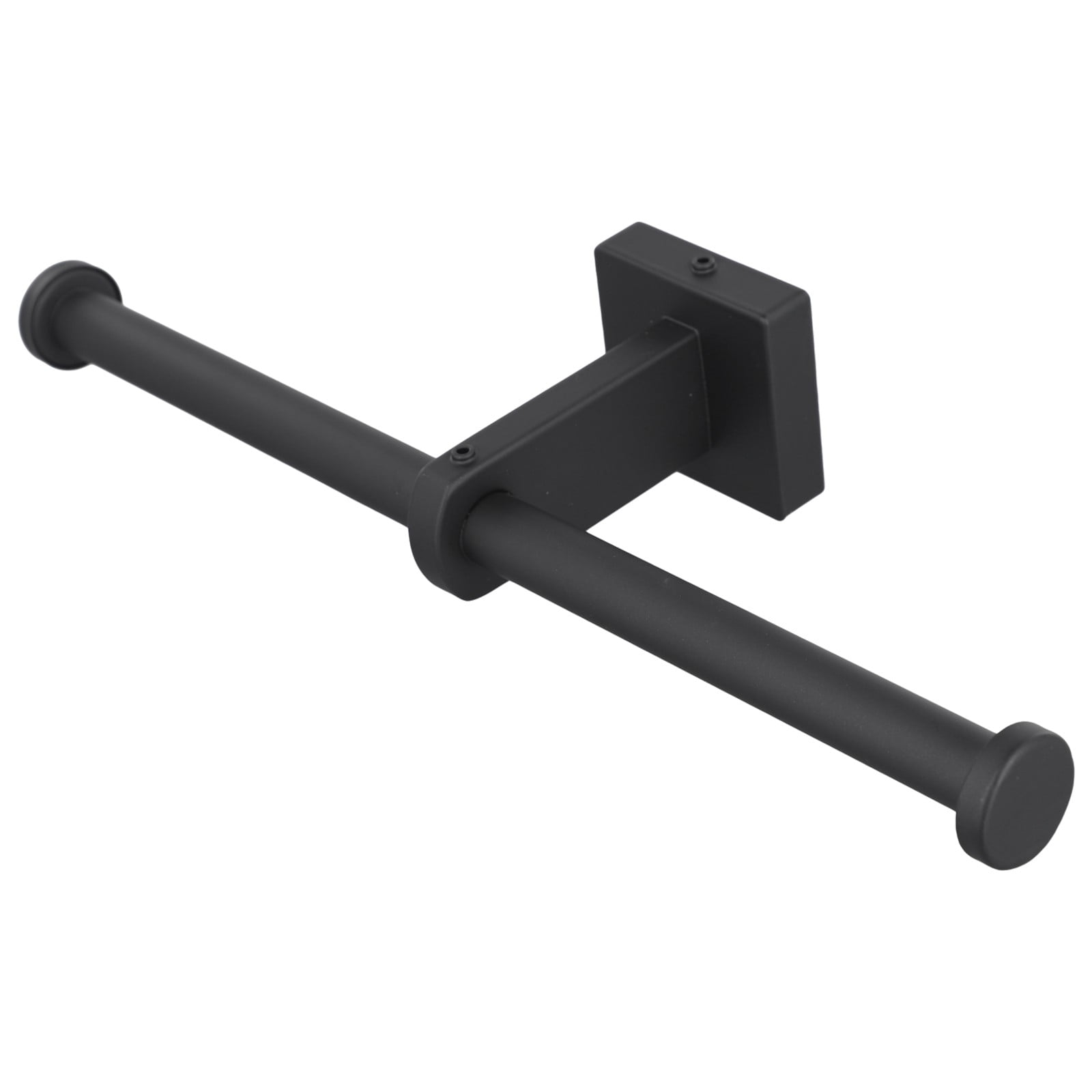 Stainless Steel Toilet Roll Holder Double Ring Toilet Paper Holder Wall Black Smile Home - Image 6