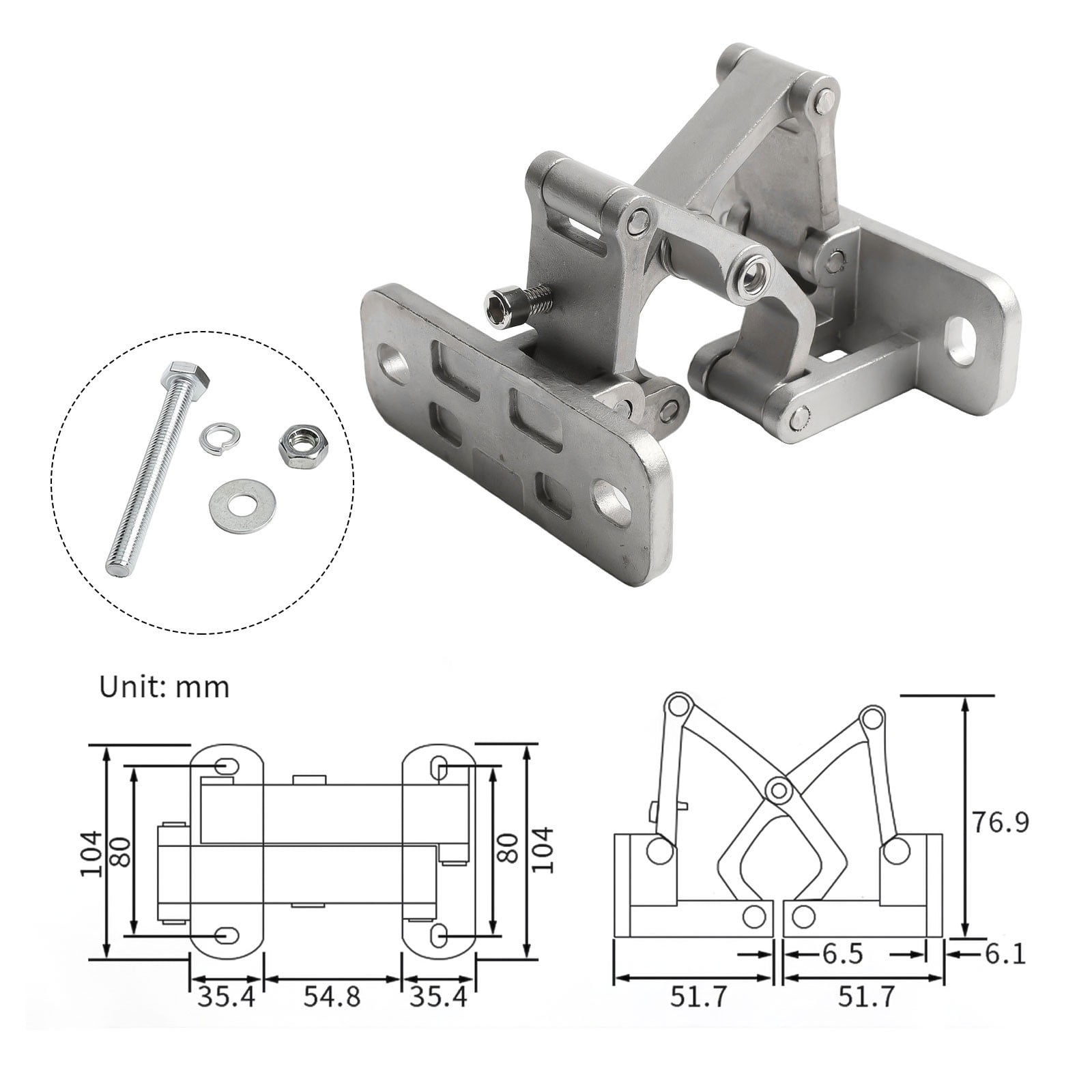 Heavy Duty Stainless Steel Stone Door Hinge Open Invisible Fire Hydrant S( 70Kg) Smile Home M（150Kg） - Image 2