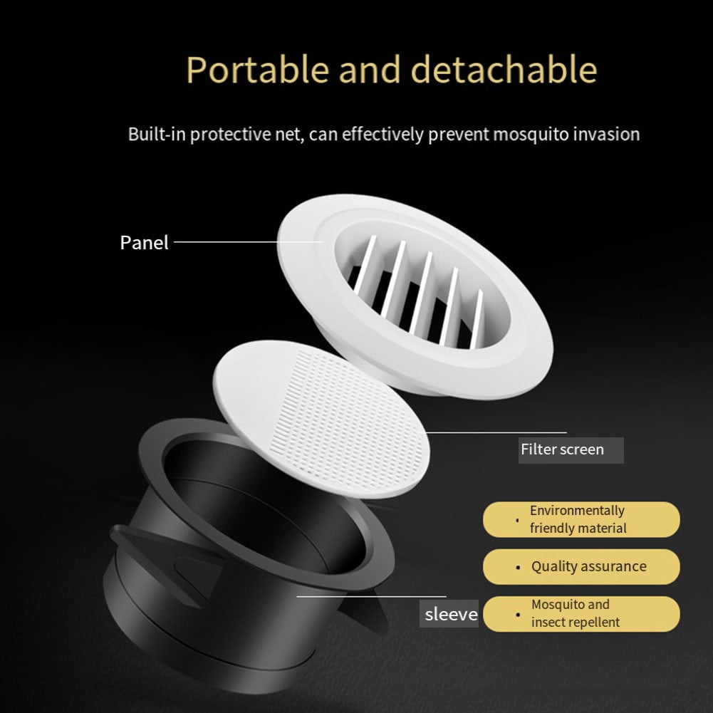 Duct Vents Round Louvered Vents Interior Abs Grille Ventilation Wall Vent Covers 150Mm Smile Home 150 mm - Image 2