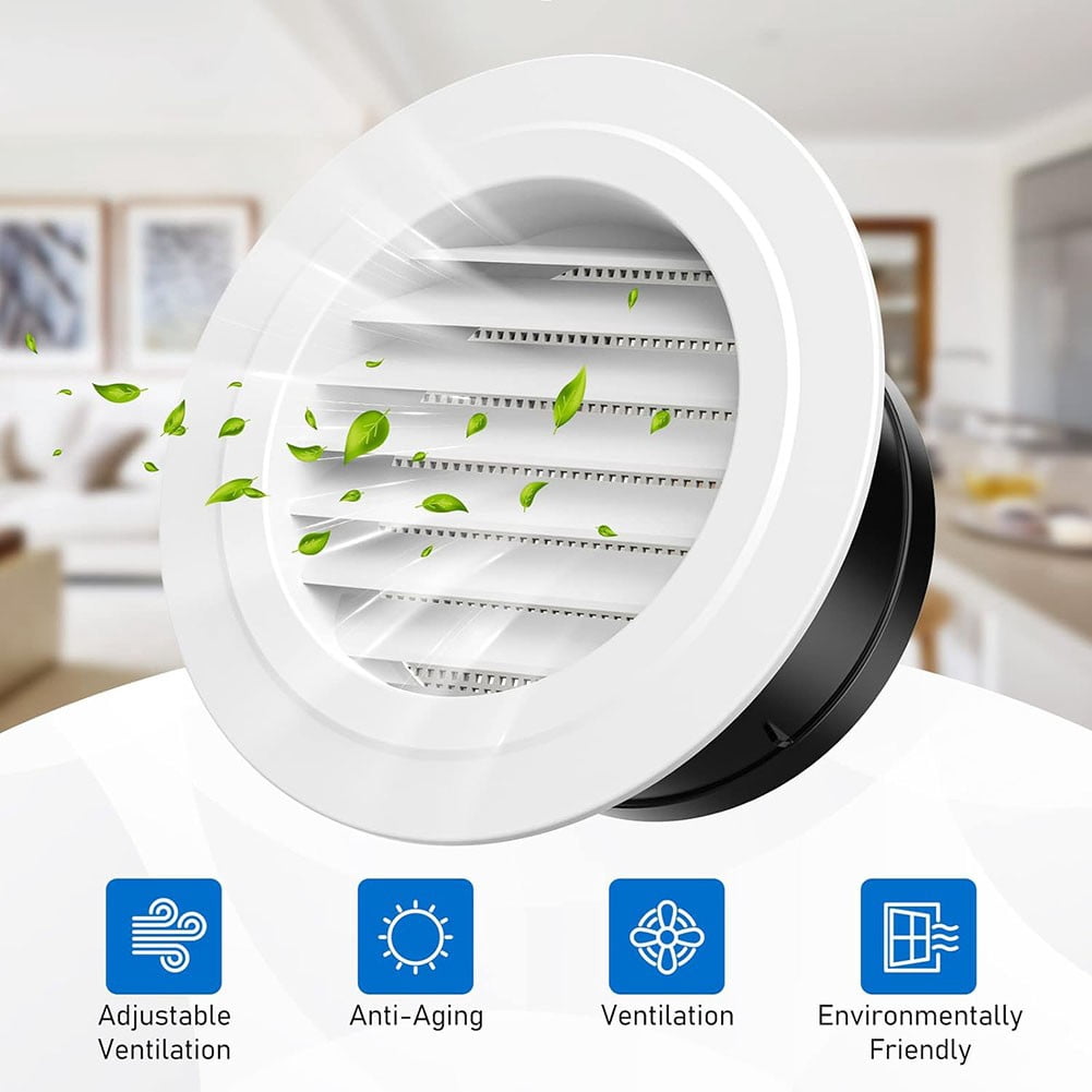 Duct Vents Round Louvered Vents Interior Abs Grille Ventilation Wall Vent Covers 150Mm Smile Home 150 mm - Image 7
