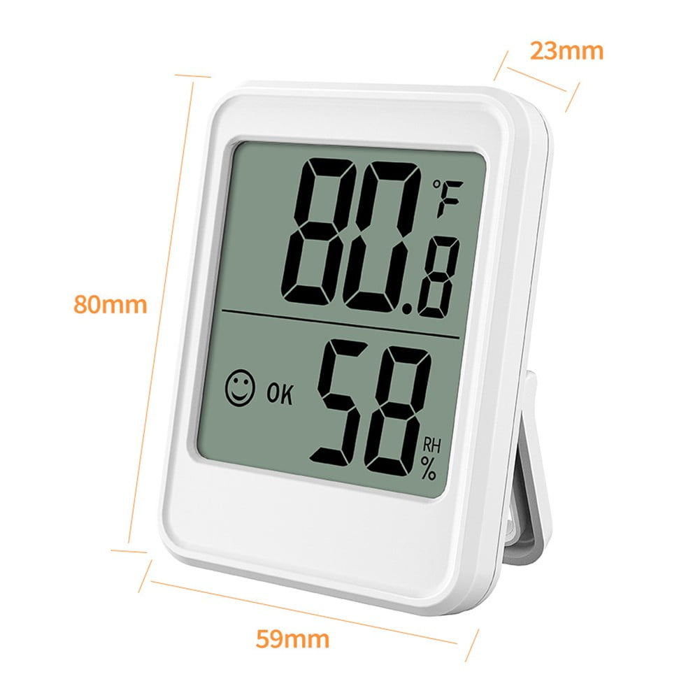 Digital Hygrometer Room Thermometer Indoor Electronic Temperature Humidity White Smile Home - Image 1