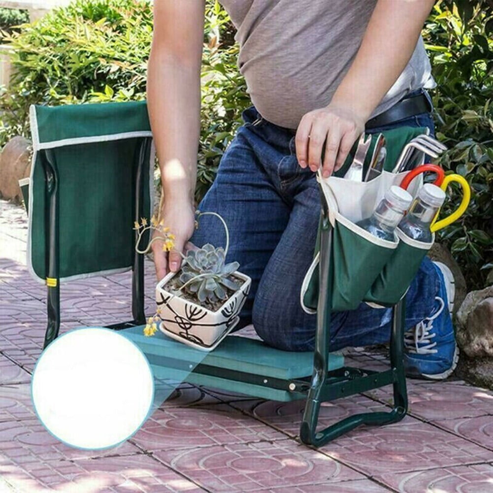 Highly Green Folding Garden Kneeler Chair Bench Stool Tool Pouch L Smile Home S - Image 1
