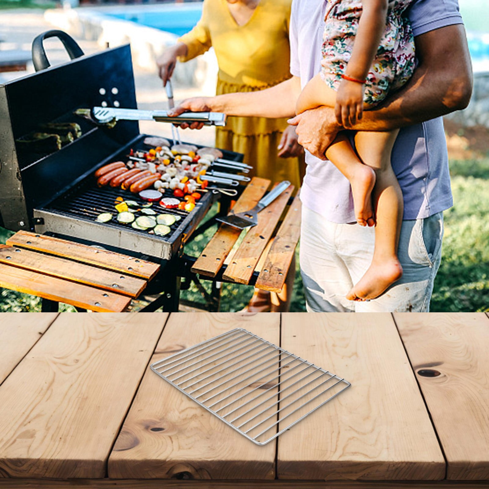 BBQ Grill Stainless Steel Mesh,Suitable for Camping BBQ (2 Size) Bar 30*25 Smile Home Bar 30*25 - Image 8