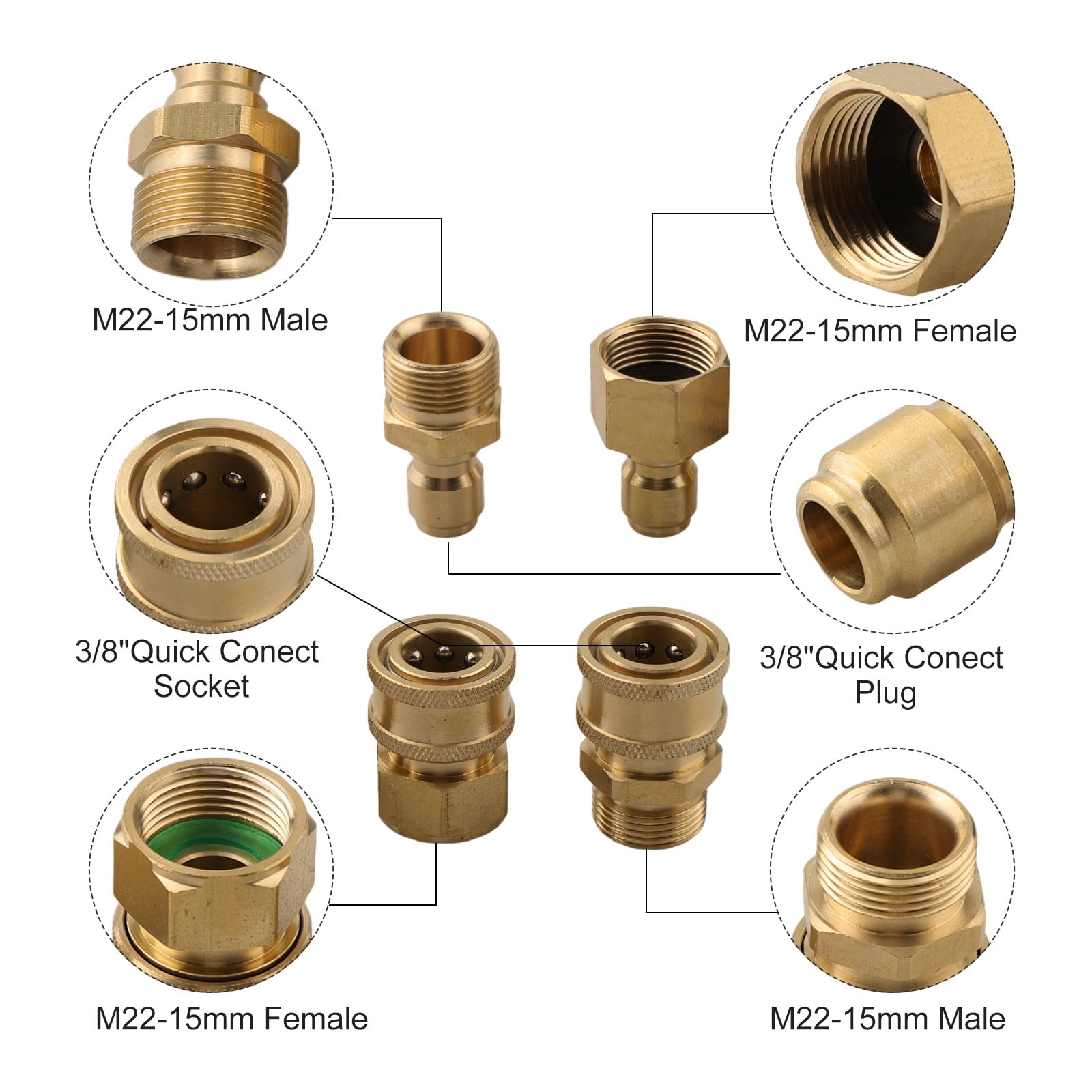 4pcs 3/8
