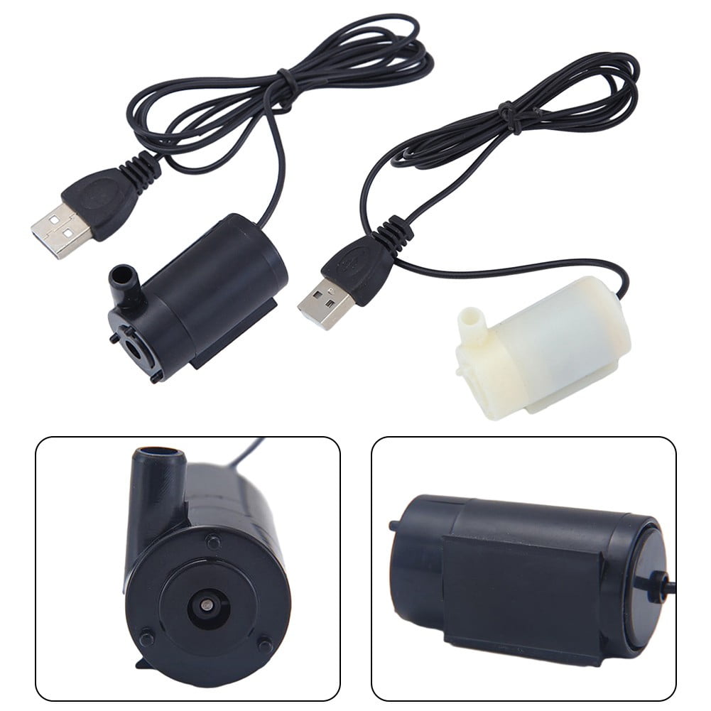 Small Water Pump Silent Submersible USB 5V 1m Cable Garden Outdoor Fountain Tool Black Smile Home Black - Image 4