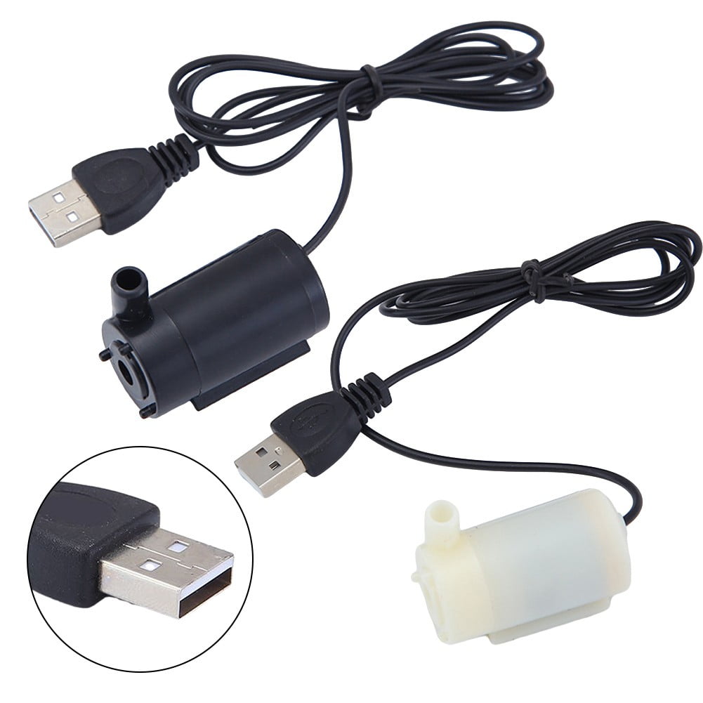 Small Water Pump Silent Submersible USB 5V 1m Cable Garden Outdoor Fountain Tool Black Smile Home White - Image 1