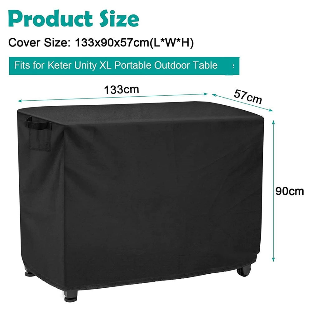 Waterproof Outdoor Prep Movable Dining Cart Pizza Oven Patio Grill Table Cover 104*61*81Cm Smile Home 133*57*90Cm - Image 2