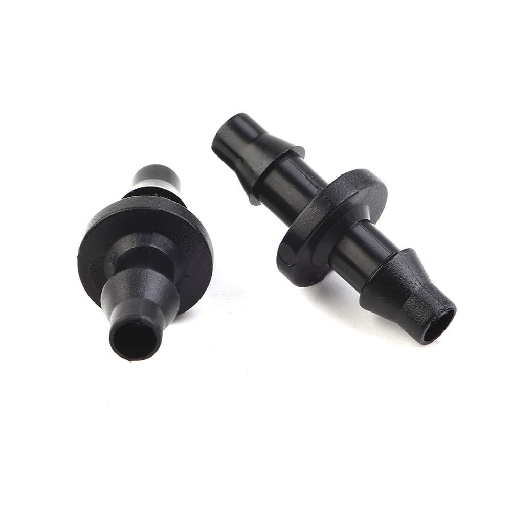 New 100Pc 1/4 Barbed Connector Double Way For 4/7Mm Garden Drip Irrigation Hose Smile Home - Image 1