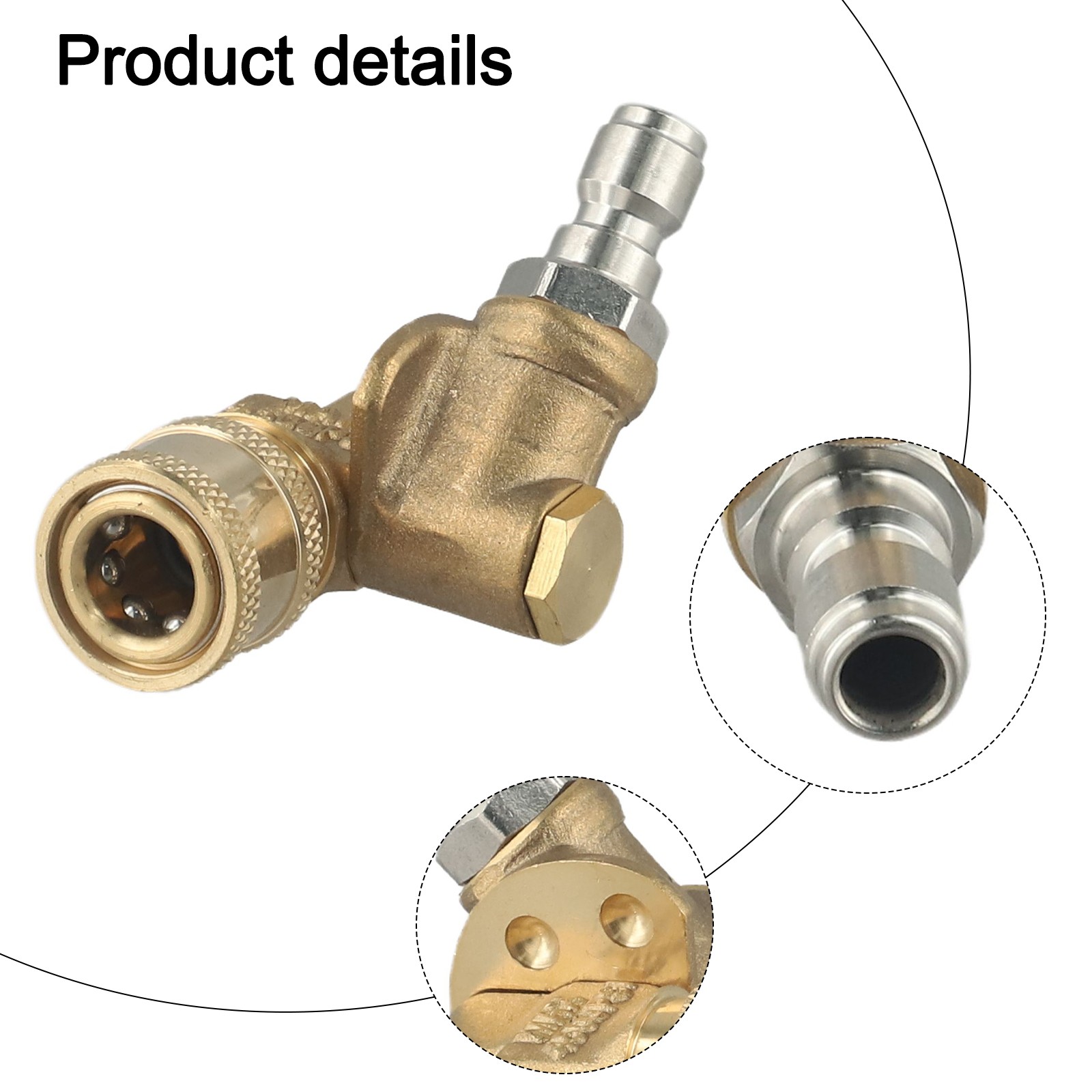 Pressure Washer Nozzle For 360 Degree Pivoting Coupler Cleaning Connector Smile Home - Image 2