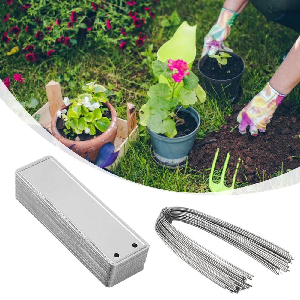 Aluminum Plant Labels Double Sided Metal Labels Tree ID Tag Waterproof iron wire Smile Home - Image 5