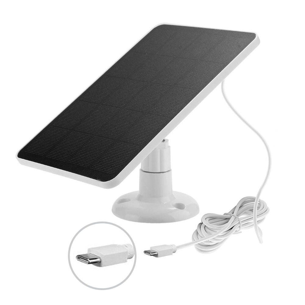 Solar Panel for Blink Camera: 4W Outdoor Solar Charger with 9.84ft Cable! C Black Smile Home C White - Image 2
