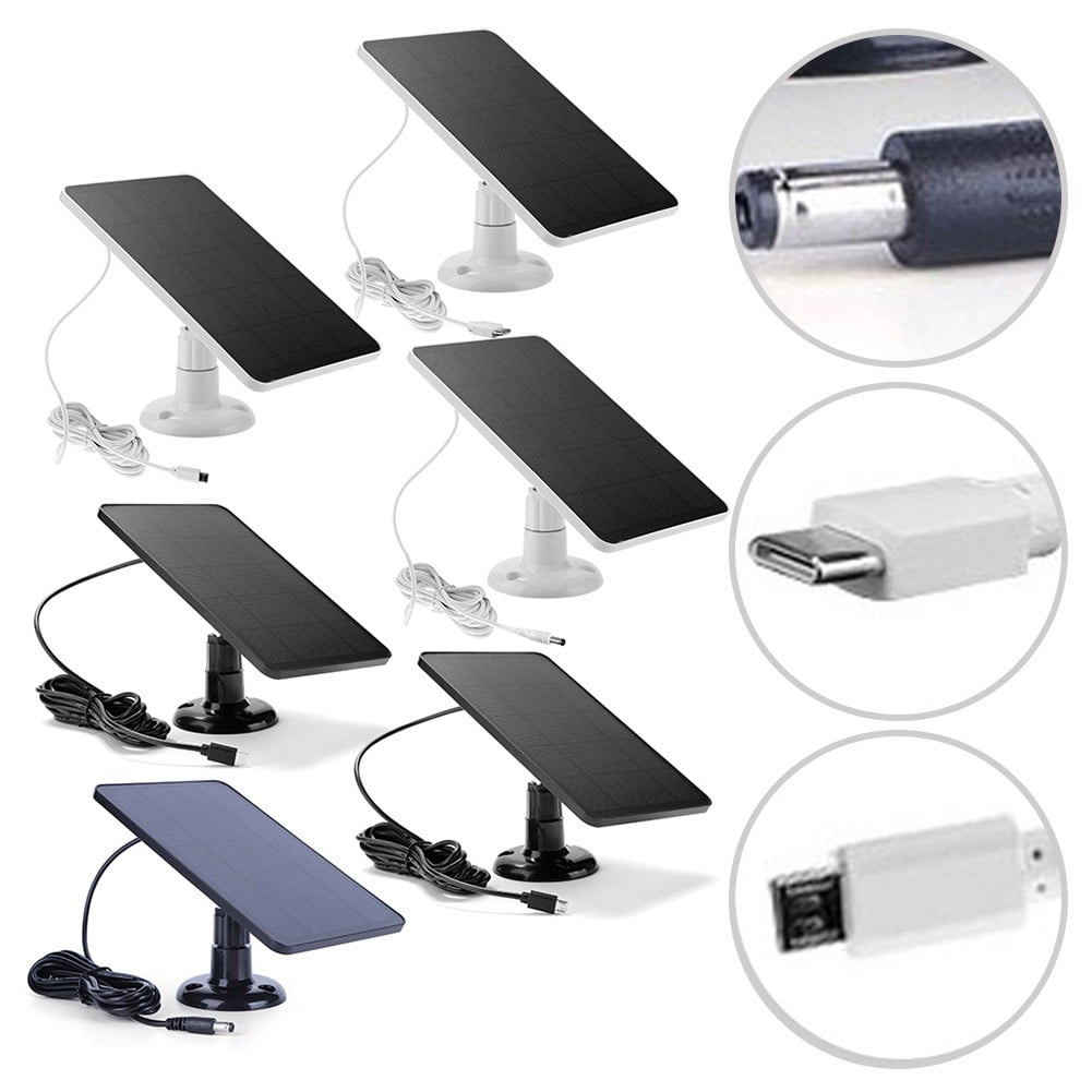 Solar Panel for Blink Camera: 4W Outdoor Solar Charger with 9.84ft Cable! C Black Smile Home C White - Image 5
