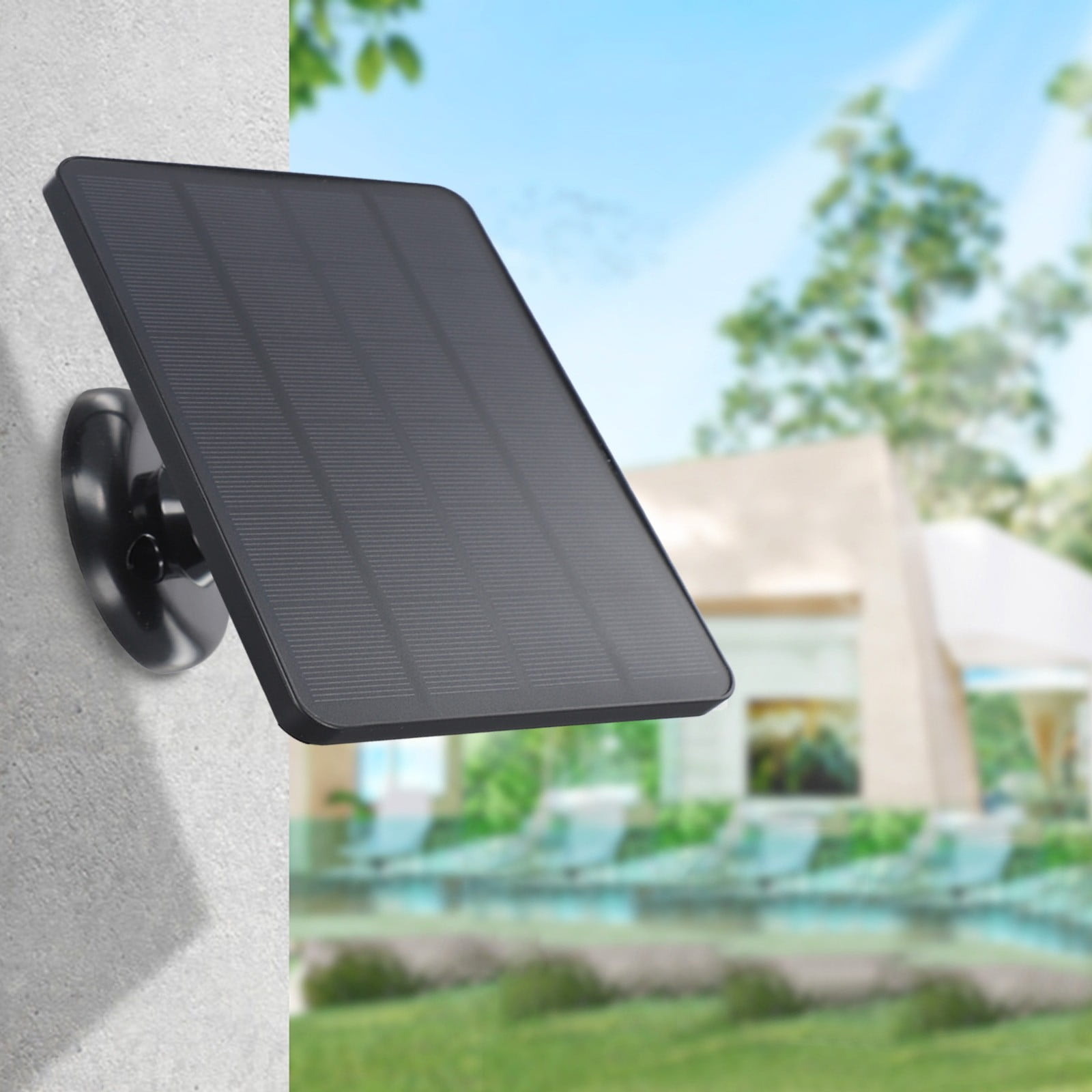 Solar Panel for Blink Camera: 4W Outdoor Solar Charger with 9.84ft Cable! C Black Smile Home Dc Black - Image 1
