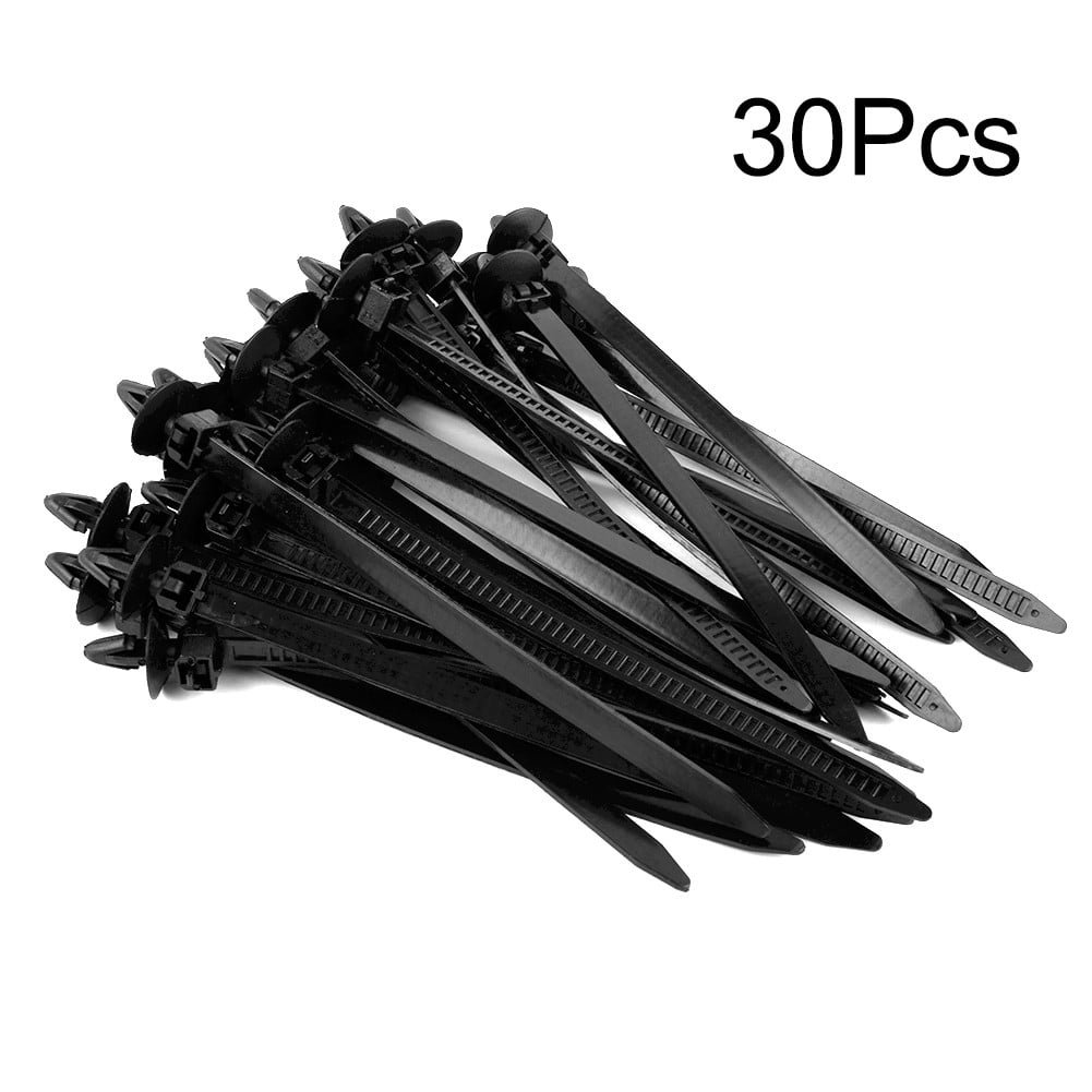 30Pcs Car Auto Cable Ties Strap Push Mount Wire Tie Retainer Clips Clamp Nylon Black Auto Fastener Clip Accessory - Image 1