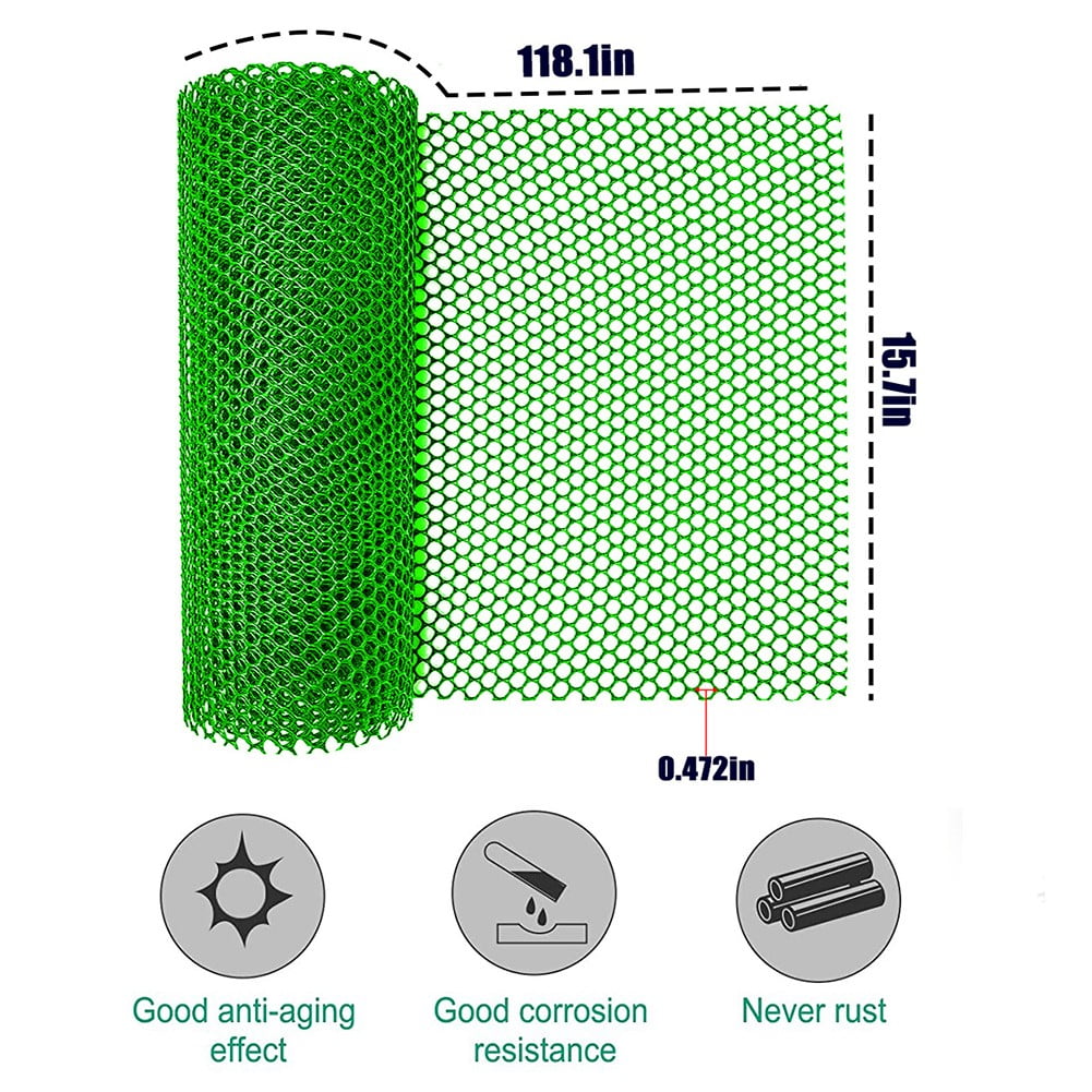Mesh Tree Trunk Protectors Black 15.7X118 Inch Plastic Garden Netting For Deer Protection Plant Guard Barrier Fence Wrap Green - Image 1