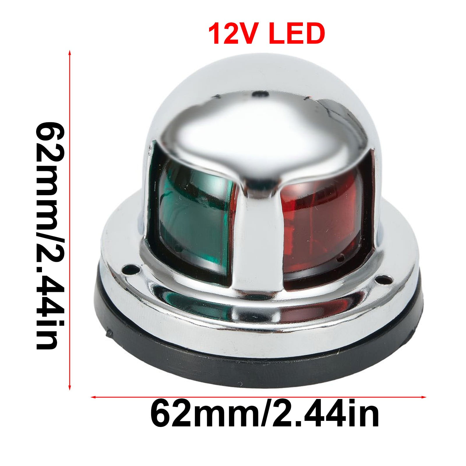 12V Led Marine Navigation Light 2 In 1 Bow Light For Boats Yachts Pontoons Stainless Steel Waterproof Ip65 Red Green Boat Light - Image 6