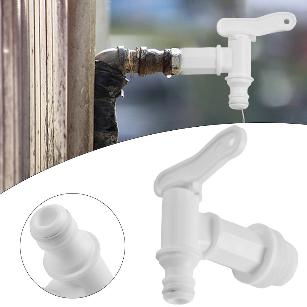 3/4 Inch Bsp Water Tank Drain Tap For Motorhome Caravan Camper Van Rv White Plastic Fresh Waste Water Valve Replacement - Image 1