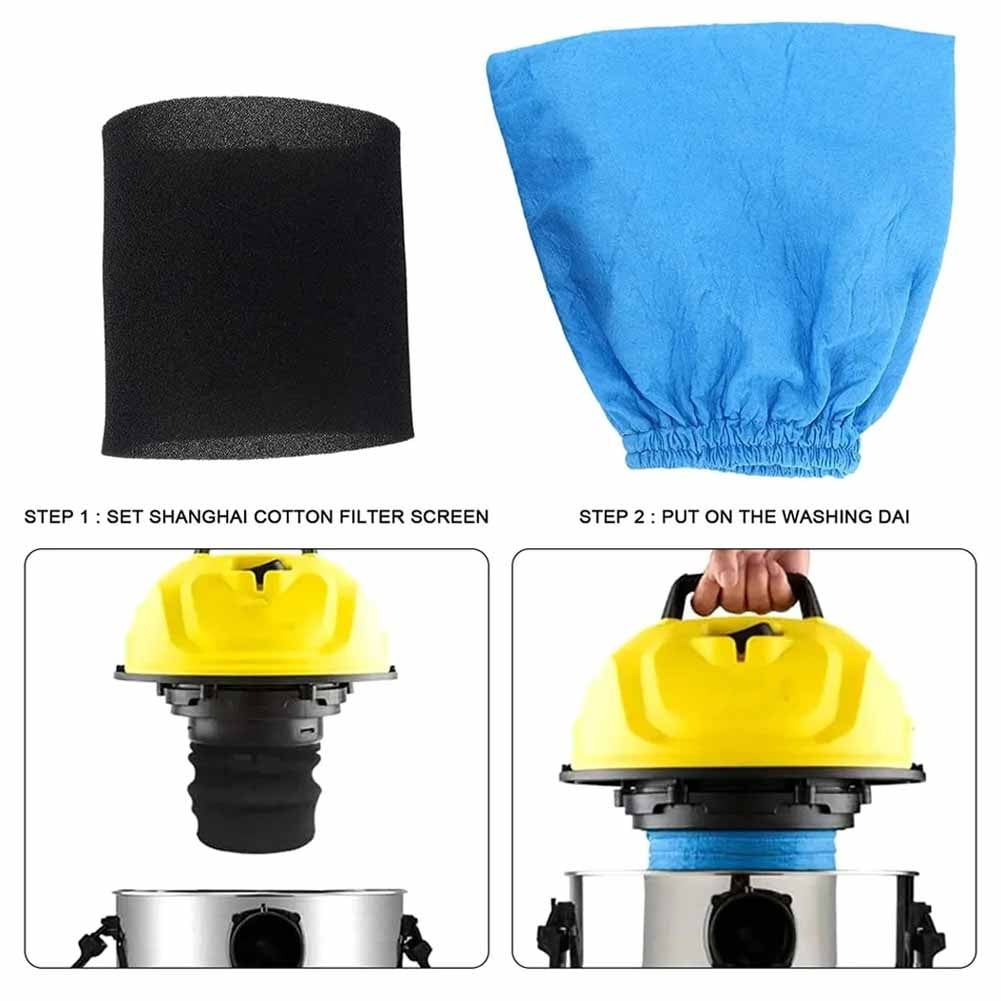 Karcher Mv1 Wd1 Wd2 Wd3 Nt Vacuum Cleaner Replacement Textile Filter Bags 4 Pack White Dust Bags For Karcher Series Vacuum Cleaners B - Image 8