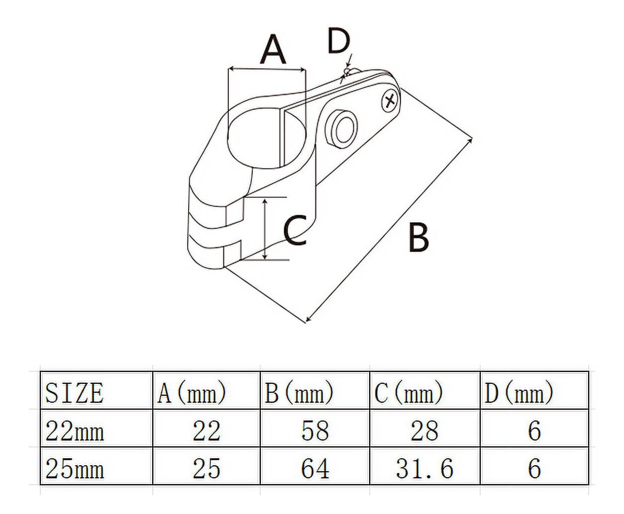 316 Stainless Steel Bimini Top Hinged Jaw Slide Rail Mount For 1 Inch Marine Tubing Accessories Boat Hardware 22Mm 25Mm 25Mm 22 mm - Image 2