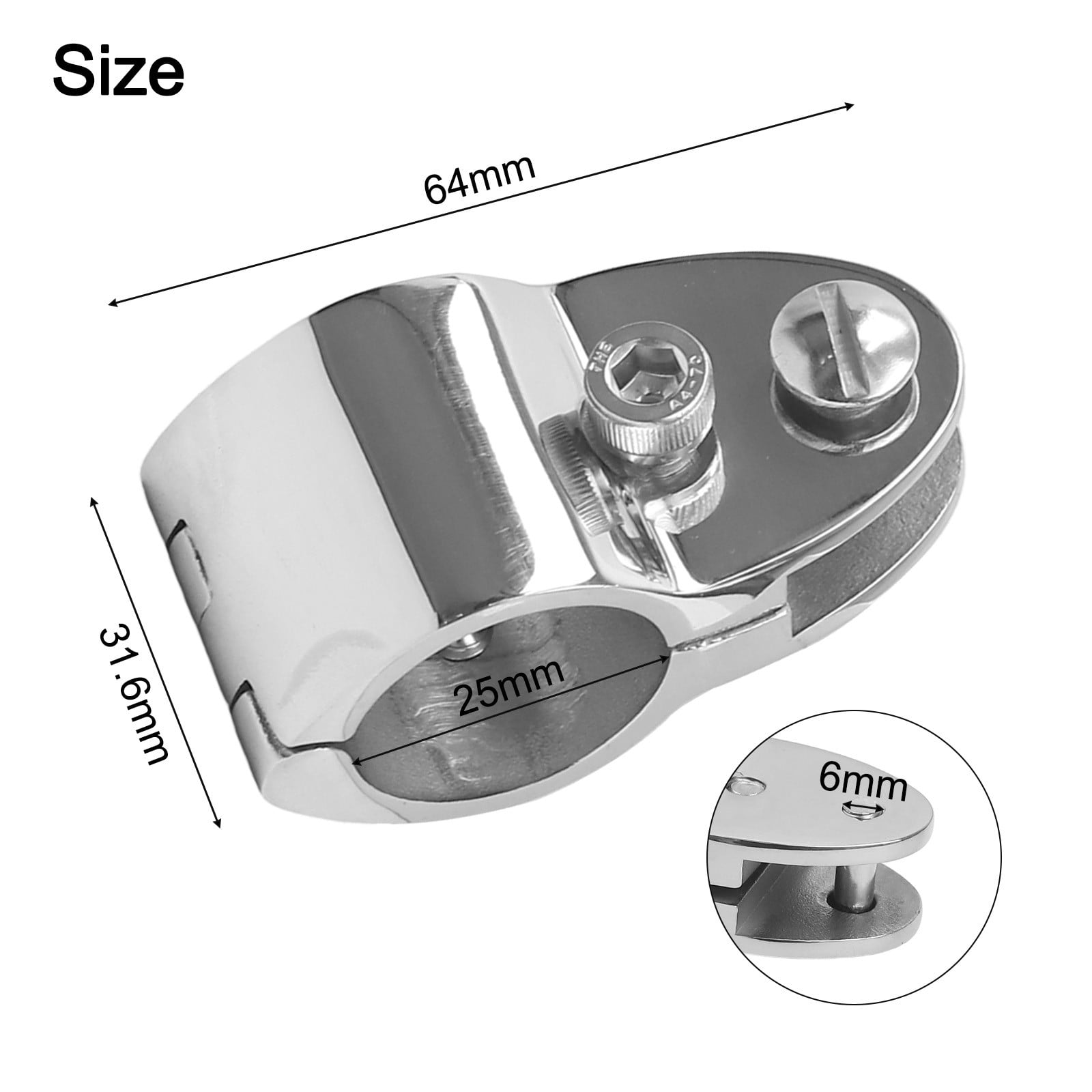 316 Stainless Steel Bimini Top Hinged Jaw Slide Rail Mount For 1 Inch Marine Tubing Accessories Boat Hardware 22Mm 25Mm 25Mm 25 mm - Image 1