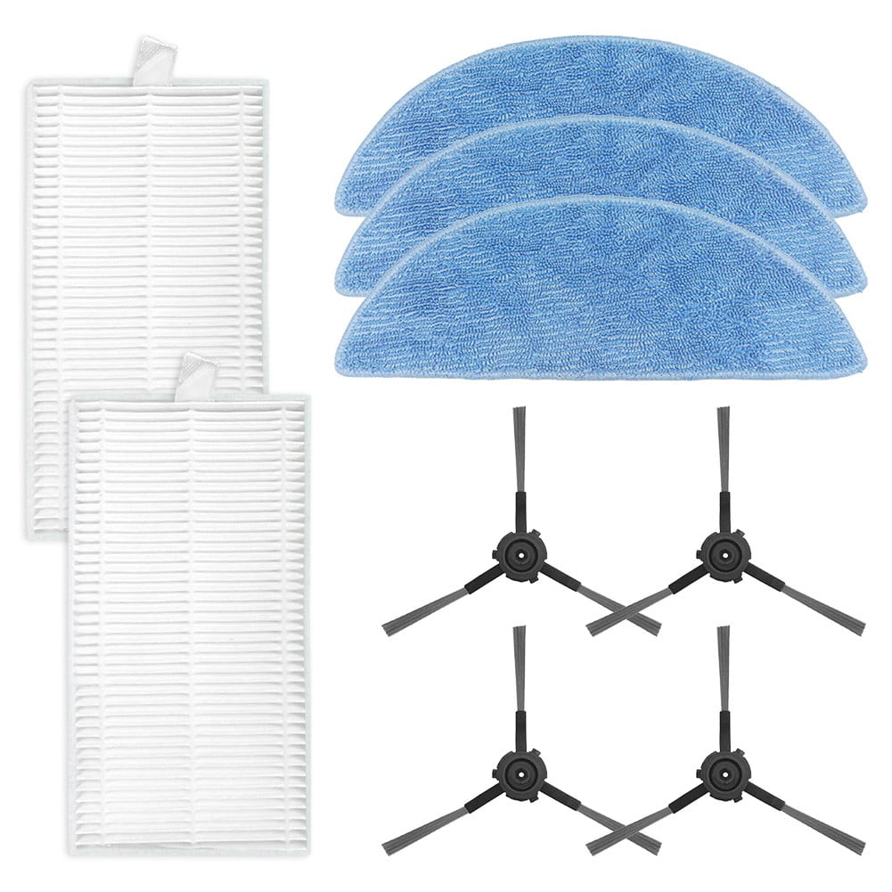 Ecovacs Y1 Pro Robot Vacuum Cleaner Replacement Parts Kit With 4 Filters 5 Mop Cloths 8 Side Brushes For Yeedi Y1 Pro Accessories A - Image 1