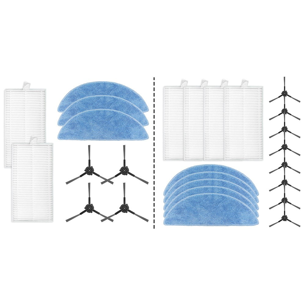 Ecovacs Y1 Pro Robot Vacuum Cleaner Replacement Parts Kit With 4 Filters 5 Mop Cloths 8 Side Brushes For Yeedi Y1 Pro Accessories A B - Image 5