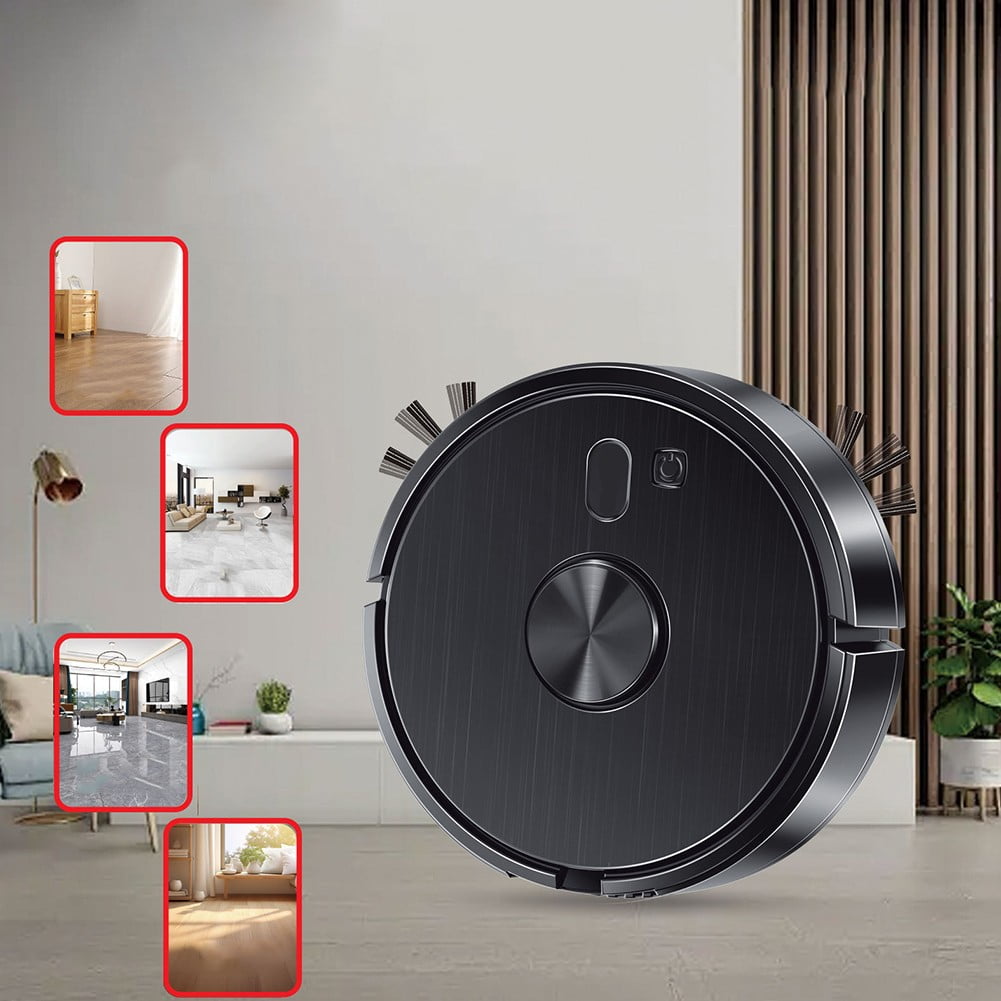 Smart Robot Vacuum Cleaner With Self-Charging App Control Multiple Cleaning Modes For Home Floors White Or Black Black black - Image 2