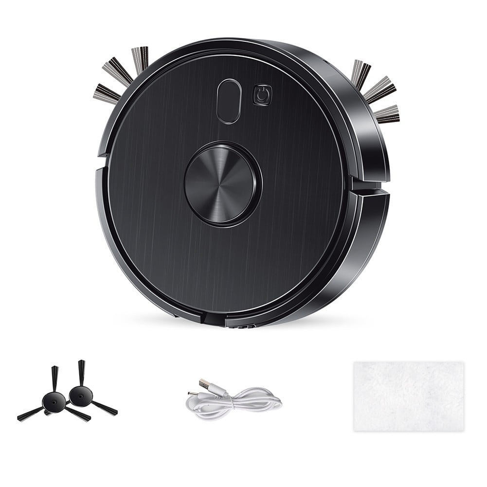 Smart Robot Vacuum Cleaner With Self-Charging App Control Multiple Cleaning Modes For Home Floors White Or Black Black black - Image 6