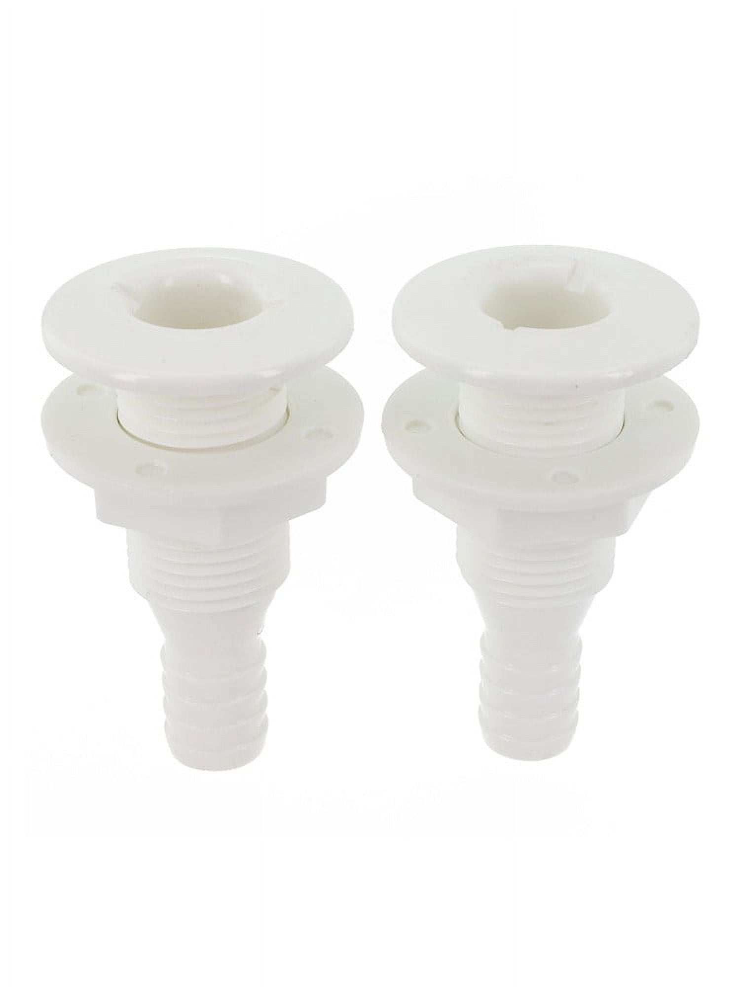 2 Pack White Abs Thru Hull Skin Fitting For Bilge Pump Hose 19Mm 3/4