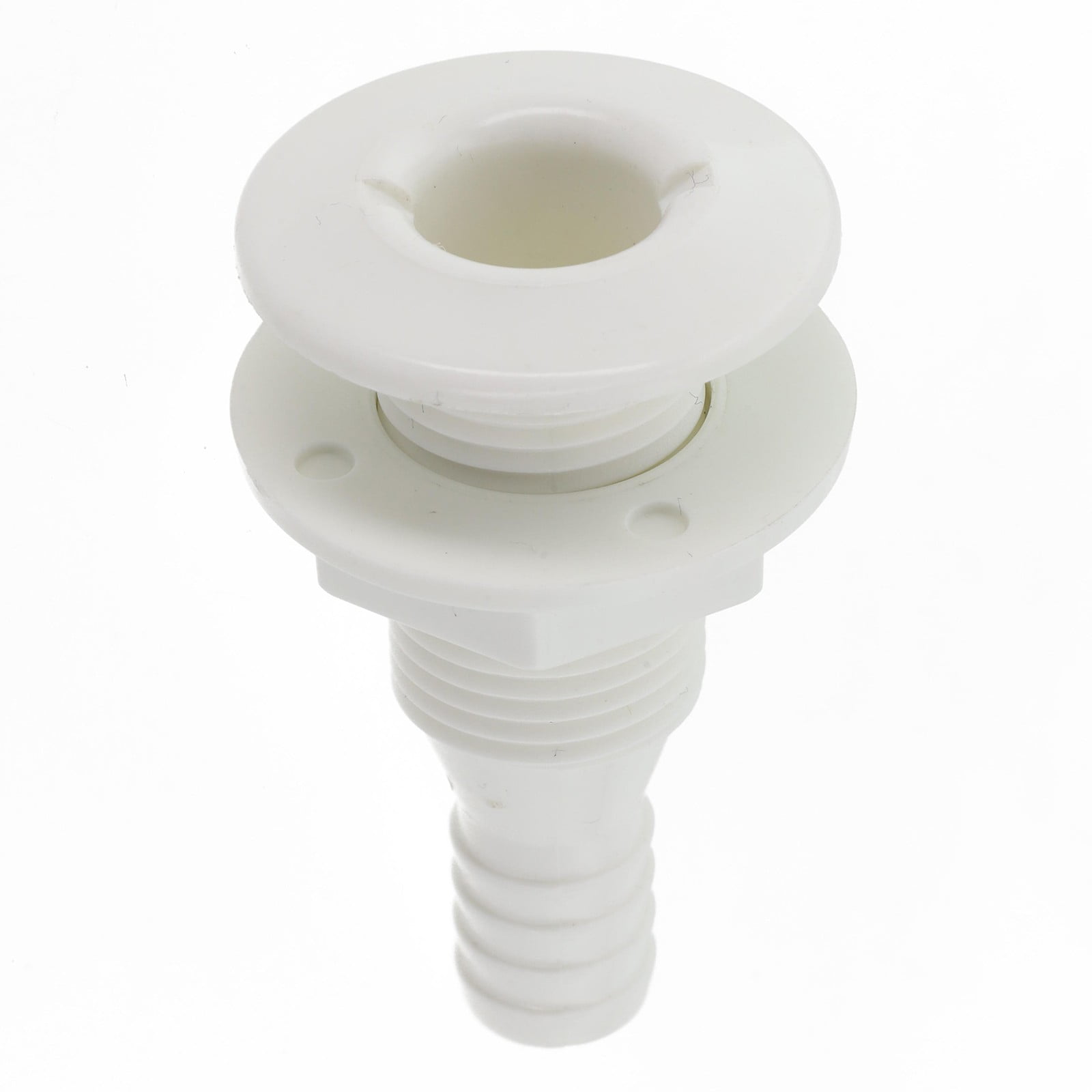 2 Pack White Abs Thru Hull Skin Fitting For Bilge Pump Hose 19Mm 3/4