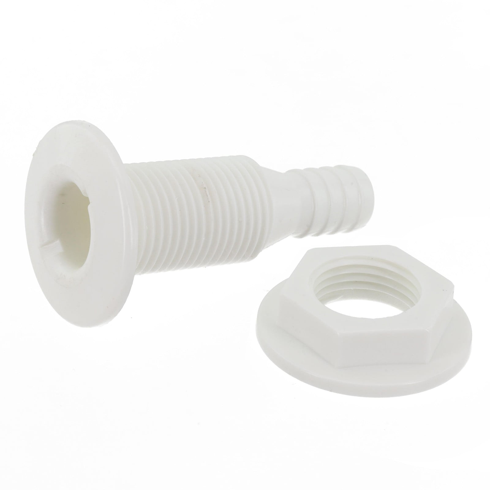 2 Pack White Abs Thru Hull Skin Fitting For Bilge Pump Hose 19Mm 3/4