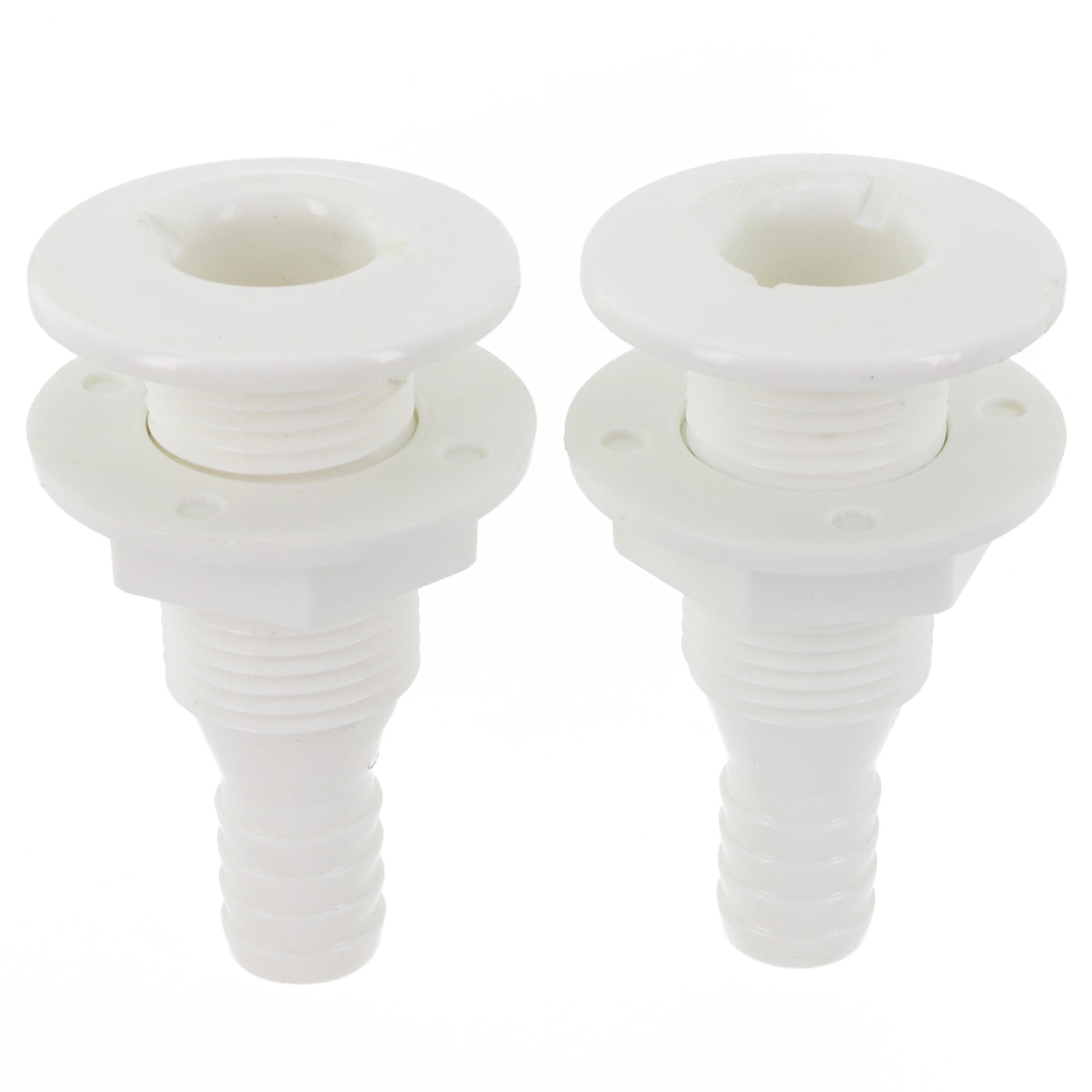 2 Pack White Abs Thru Hull Skin Fitting For Bilge Pump Hose 19Mm 3/4