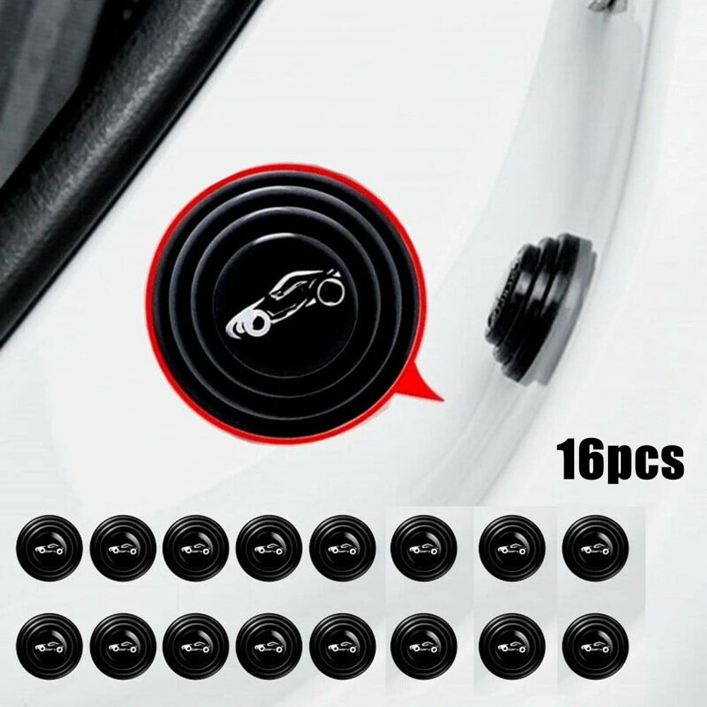 16Pcs Black Silicone Car Door Shock Absorbing Pads Anti-Bump Silent Gasket Protectors For Vehicle Exterior Door Edge Protection Accessories - Image 1