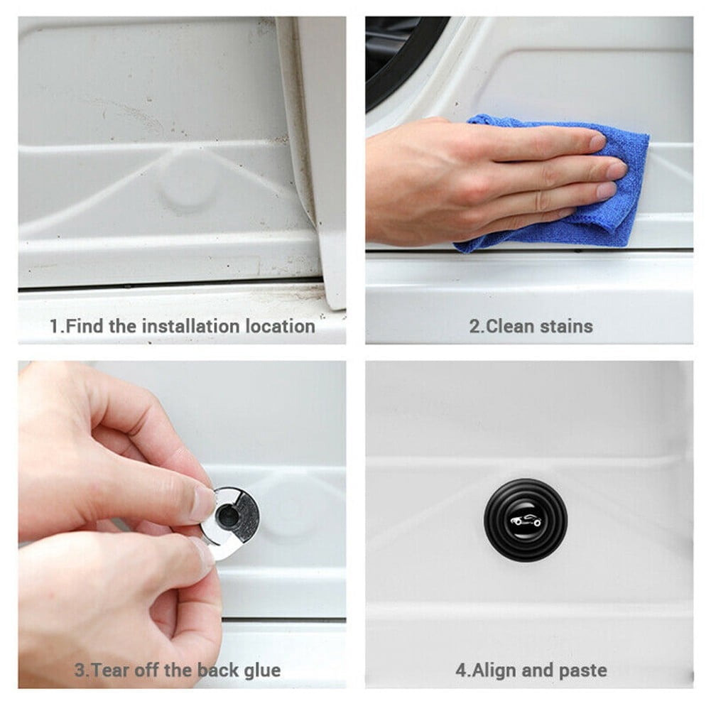 16Pcs Black Silicone Car Door Shock Absorbing Pads Anti-Bump Silent Gasket Protectors For Vehicle Exterior Door Edge Protection Accessories - Image 8