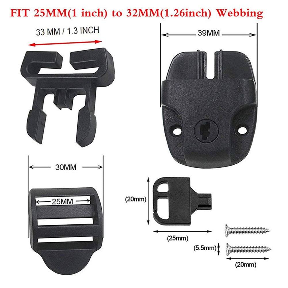 4 Set Spa Cover Latch Replacement Kit With Slots - Includes 4 Latches Tracks Keys & Screws For Hot Tub Cover Repair - Black Plastic - Image 5