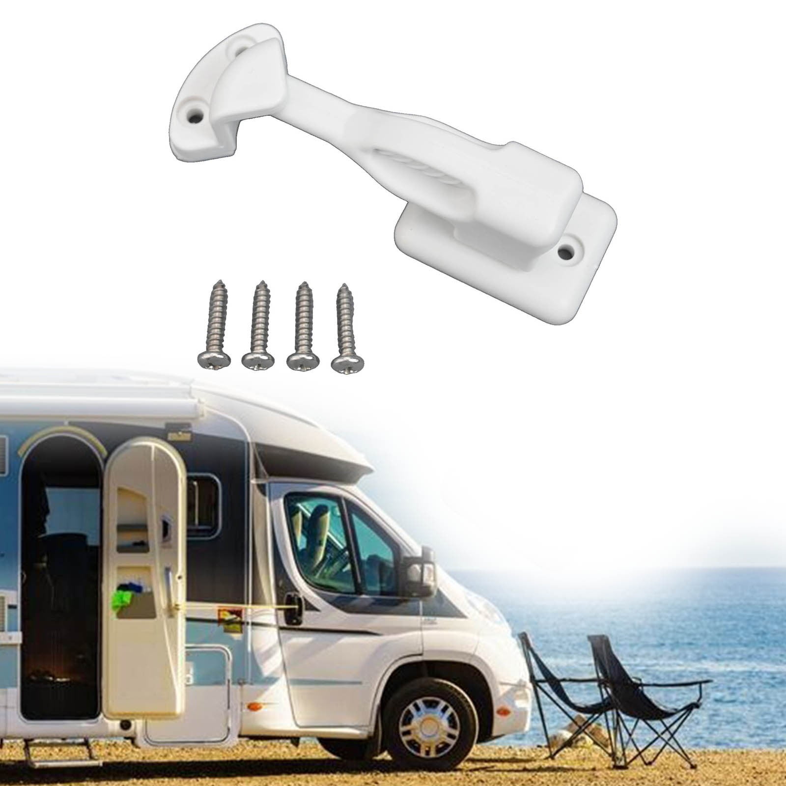 Nylon Rv Cabinet Latch Lock For Camper Trailer Boat Easy Install Secure Door Catch Holder White Black Travel Accessory Construction White - Image 1