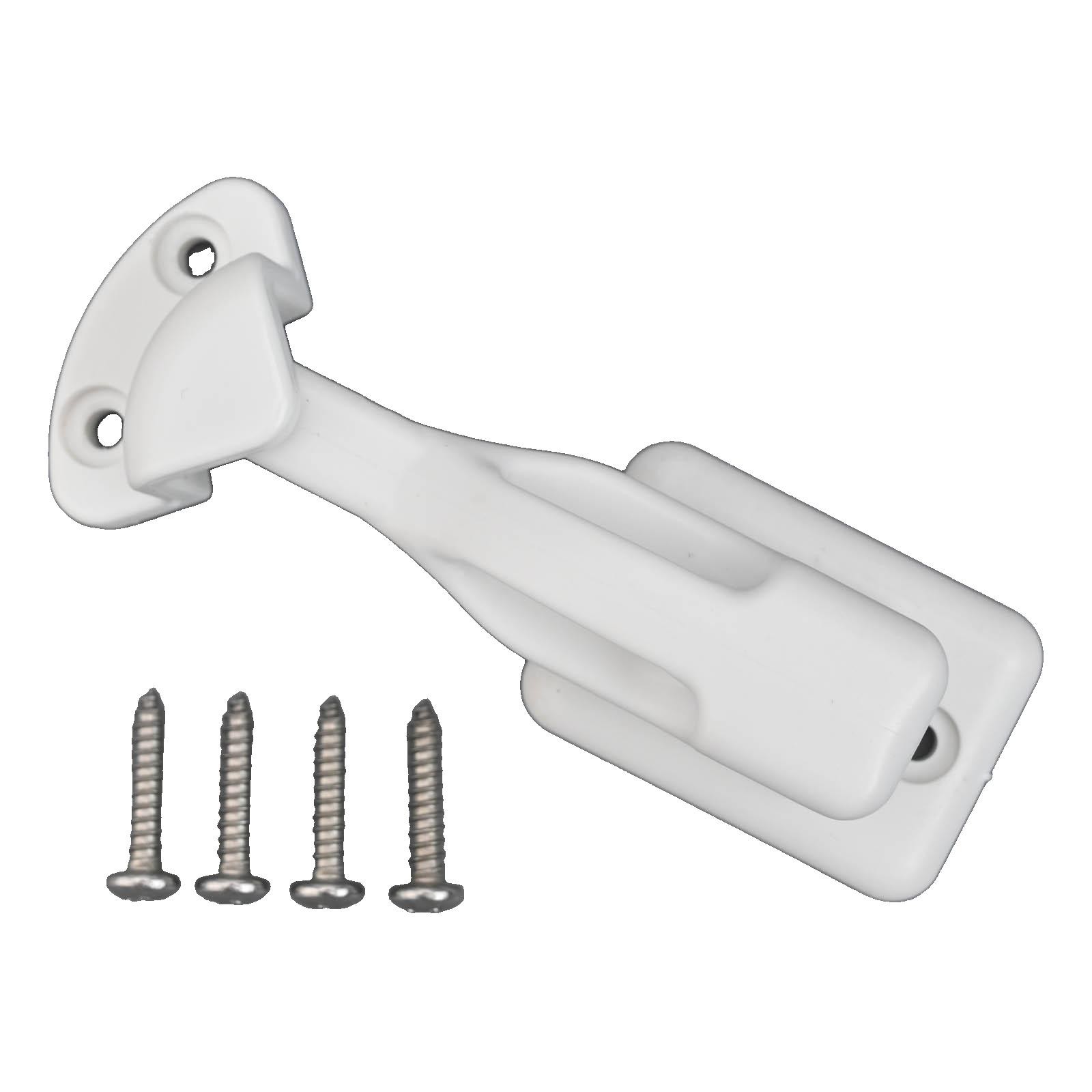 Nylon Rv Cabinet Latch Lock For Camper Trailer Boat Easy Install Secure Door Catch Holder White Black Travel Accessory Construction White - Image 2