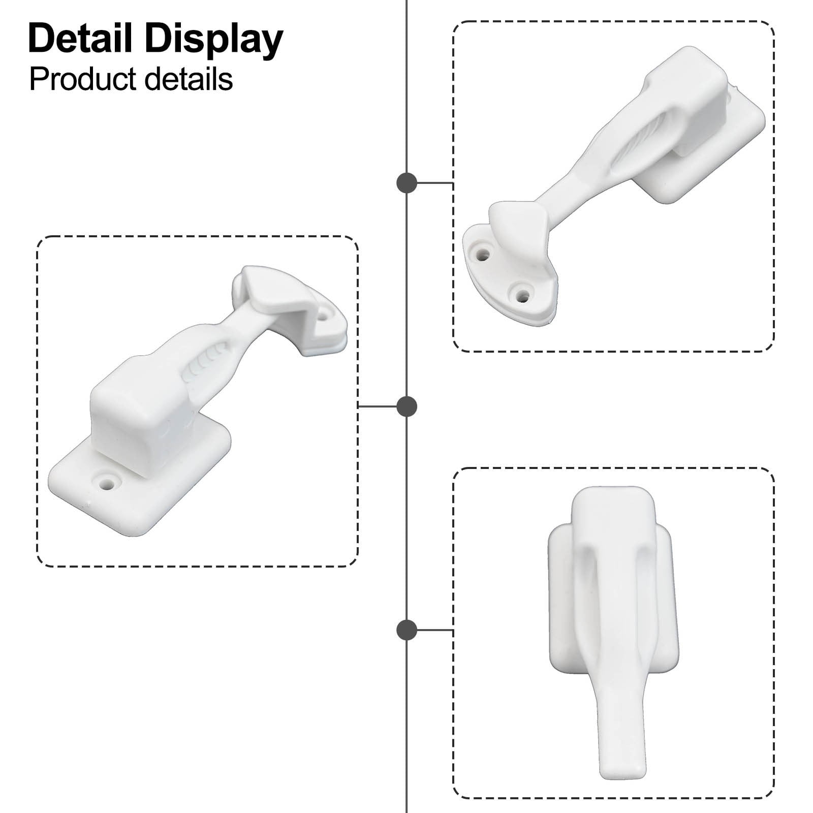 Nylon Rv Cabinet Latch Lock For Camper Trailer Boat Easy Install Secure Door Catch Holder White Black Travel Accessory Construction White - Image 3