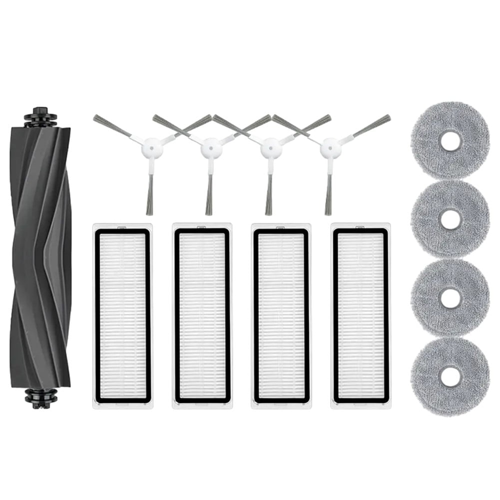 Robotic Vacuum Cleaner Parts Kit For L10 & L10S Pro - Main Brush 4 Side Brushes 4 Filters & 4 Mop Cloths Replacement Accessories - Image 3