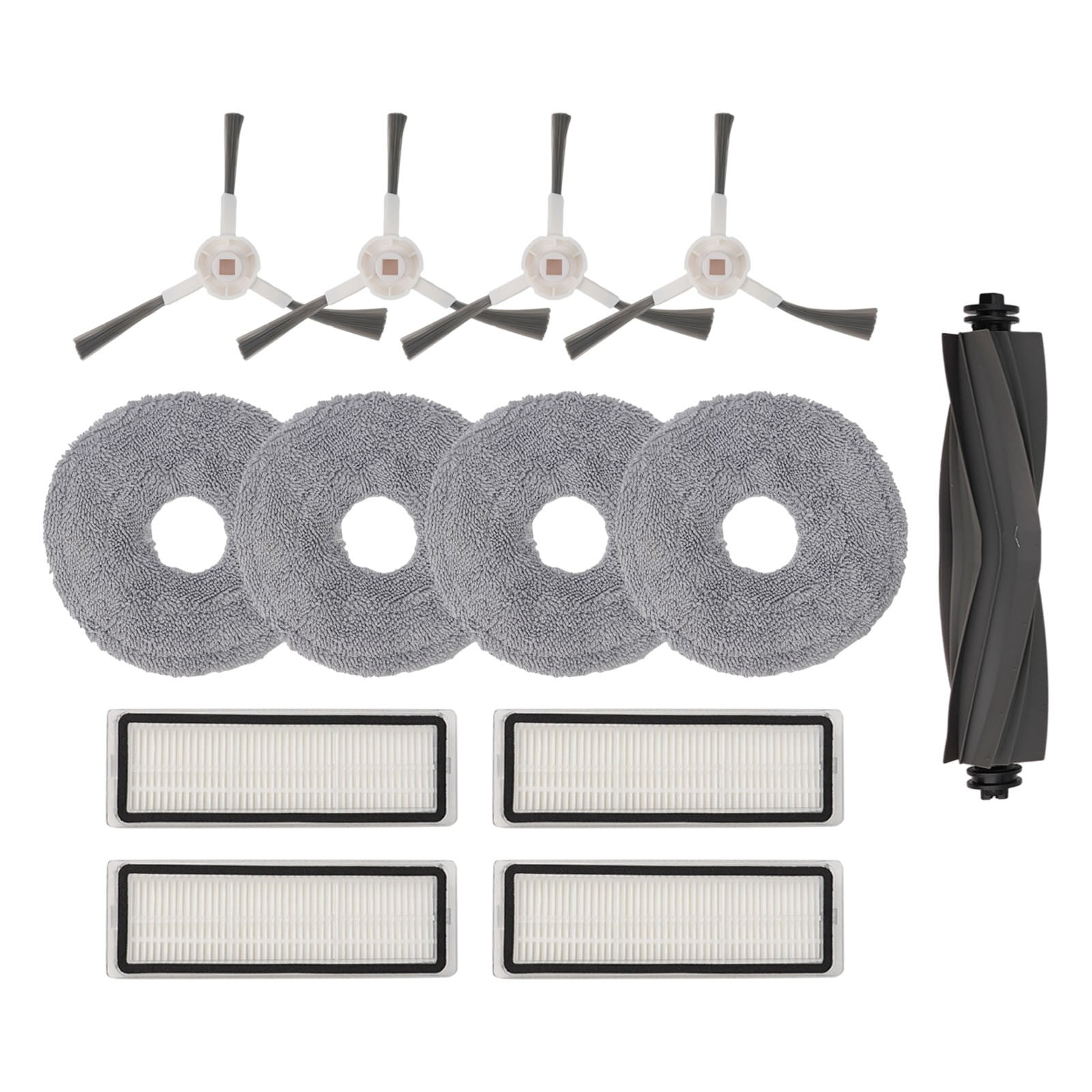 Robotic Vacuum Cleaner Parts Kit For L10 & L10S Pro - Main Brush 4 Side Brushes 4 Filters & 4 Mop Cloths Replacement Accessories - Image 5