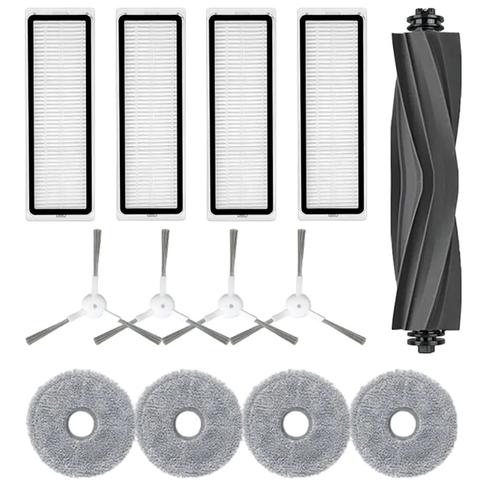 Robotic Vacuum Cleaner Parts Kit For L10 & L10S Pro - Main Brush 4 Side Brushes 4 Filters & 4 Mop Cloths Replacement Accessories - Image 6