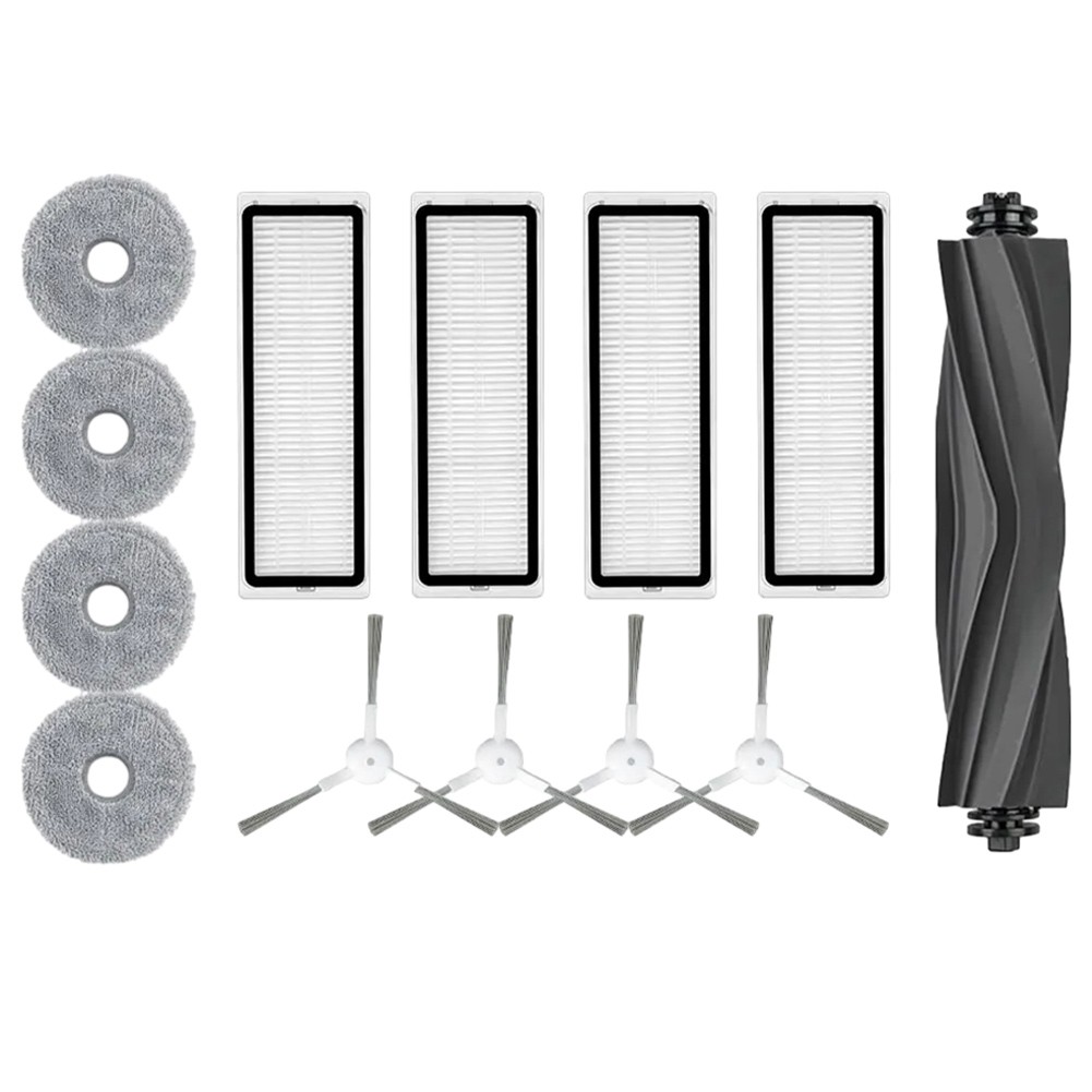 Robotic Vacuum Cleaner Parts Kit For L10 & L10S Pro - Main Brush 4 Side Brushes 4 Filters & 4 Mop Cloths Replacement Accessories - Image 8