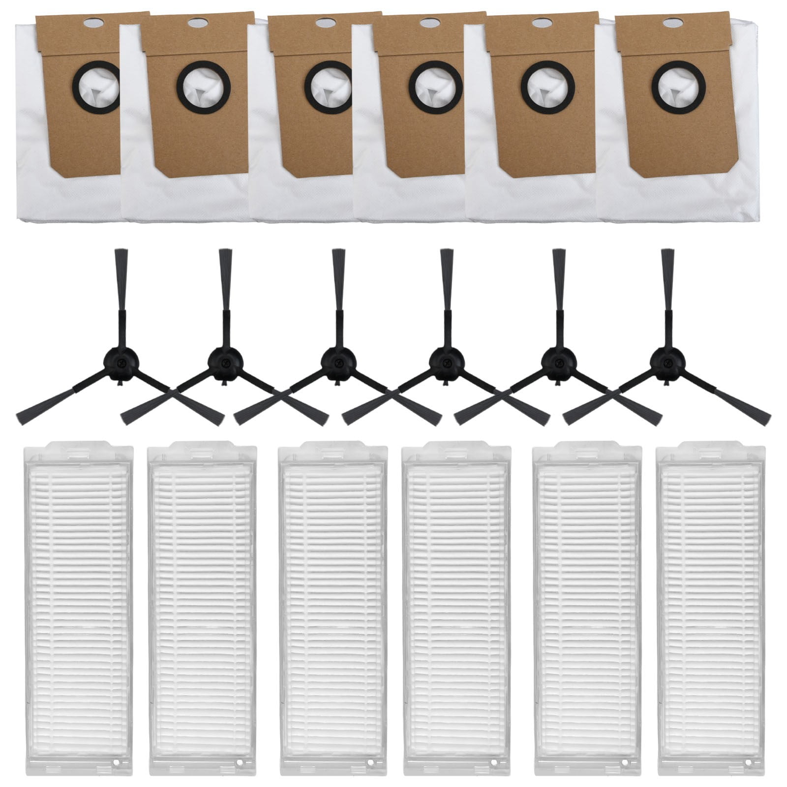 Cecotec Conga 13090 Spin Revol Home Vacuum Filter Dust Bag Side Brush Replacement Kit With 6 Filters 6 Bags 6 Brushes For Efficient Cleaning - Image 1