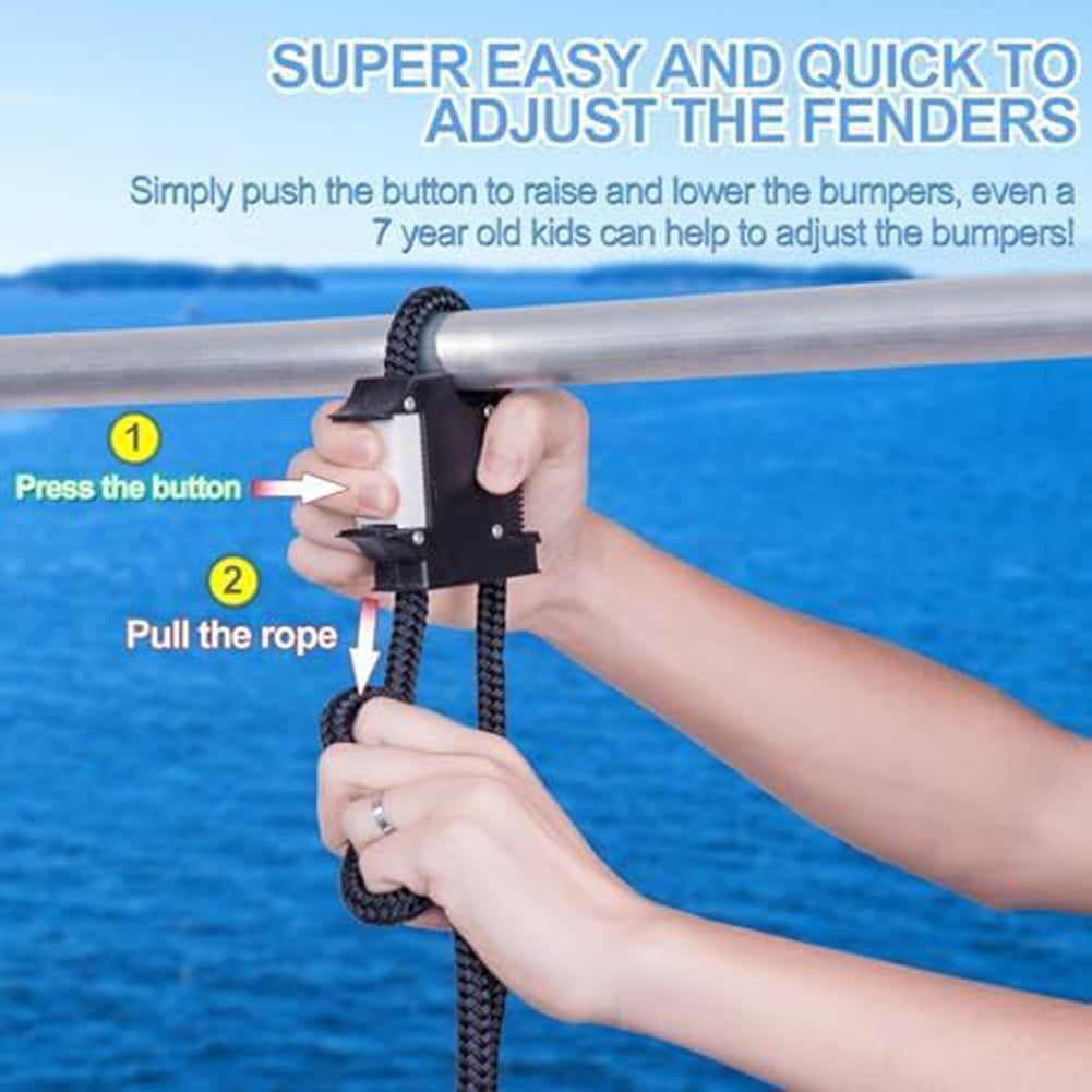 Boat Rail And Cleat Clip Hanger Black White Quick Connect Release For Marine Deck Hardware Abs Material Boat Accessories Fender Adjuster Black - Image 5
