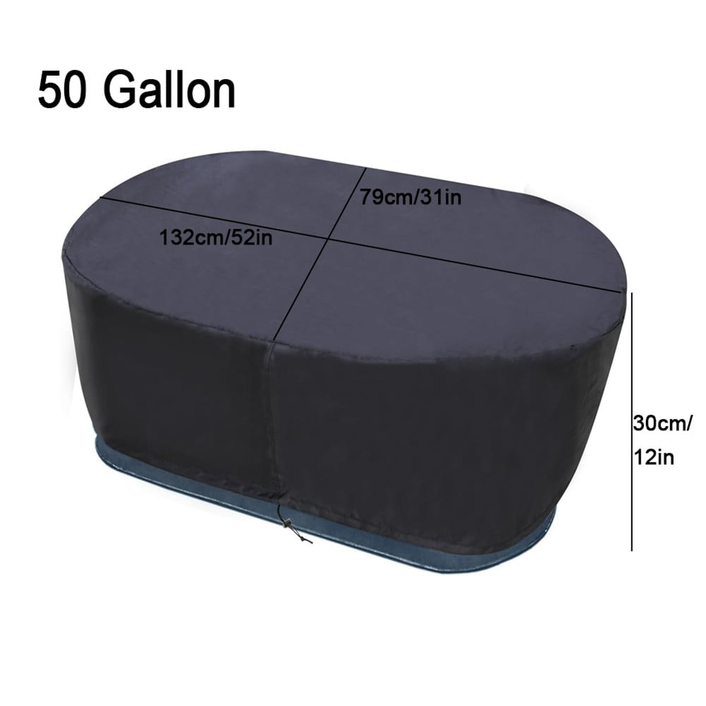 210D Oxford Fabric Stock Tank Cover Oval Ice Bath Cover Gallon Basin Waterproof Drawstring Pool Protector 50Gallon 50 gal - Image 7