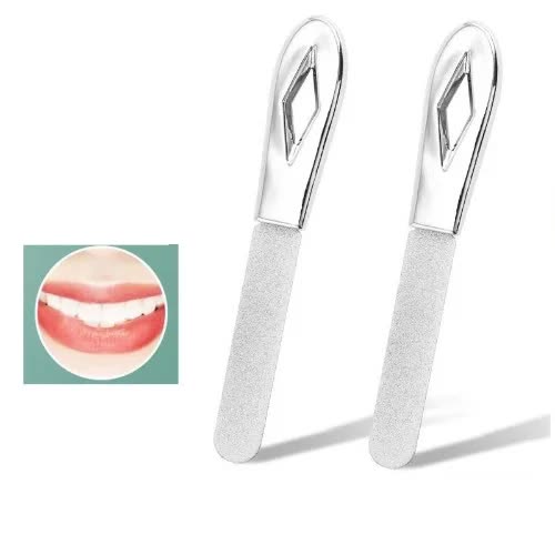2-in-1 Stainless Steel Nail and Tooth File Set - Double-Sided Polishing Tool with Diamond Polishing Strips and Multi-Purpose Fine Grinding Tool, 2-Pack - Image 1
